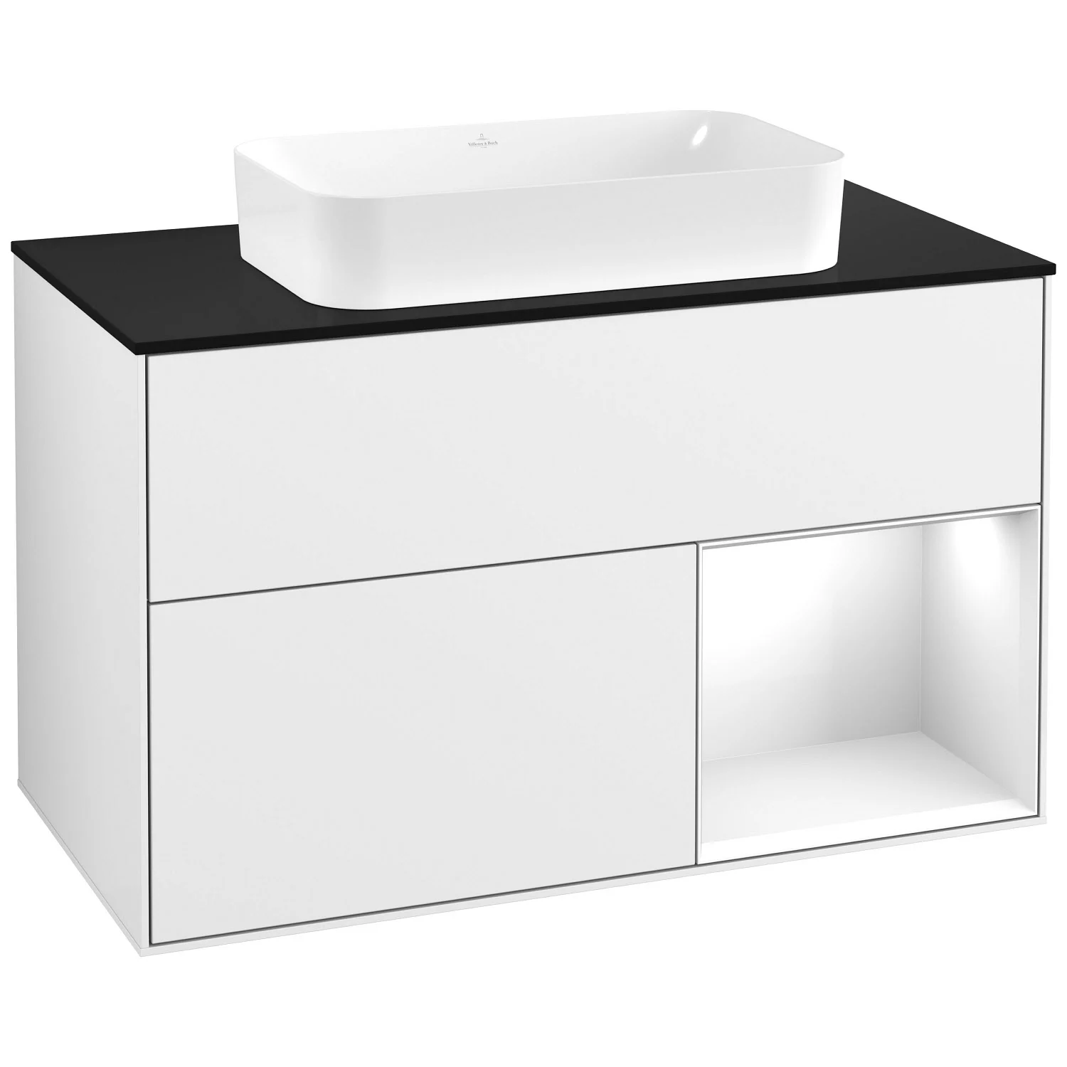 Umywalka biała z czarną powierzchnią, Villeroy & Boch
