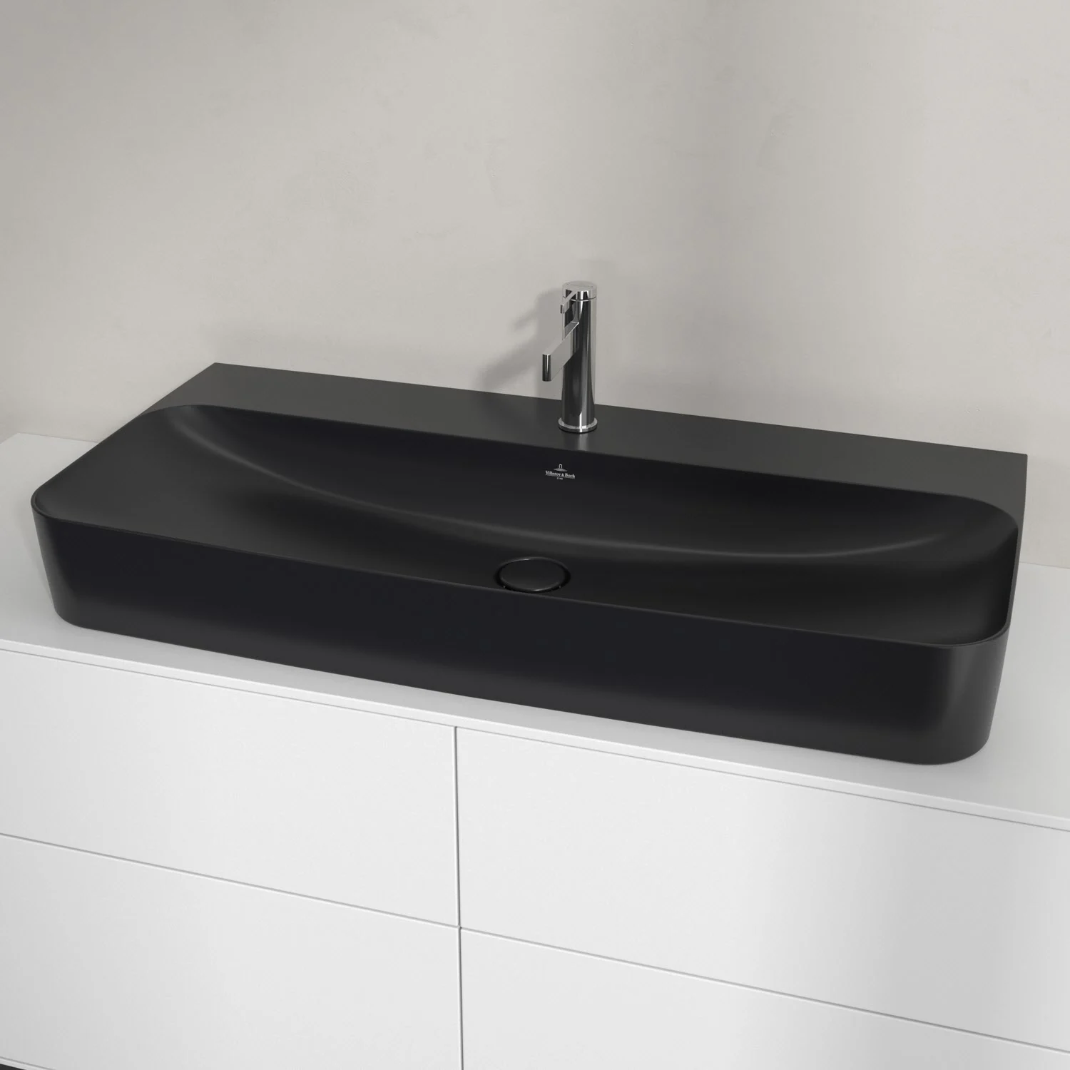 Umywalka Villeroy & Boch Finion 100 cm z jednym otworem na baterię, bez przelewu
