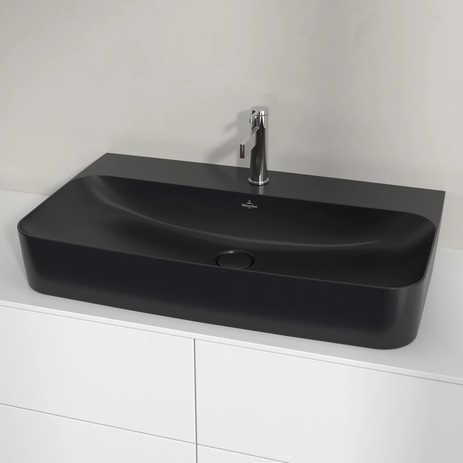 Umywalka Villeroy & Boch Finion 80 cm z jednym otworem na baterię, z przelewem ViFlow