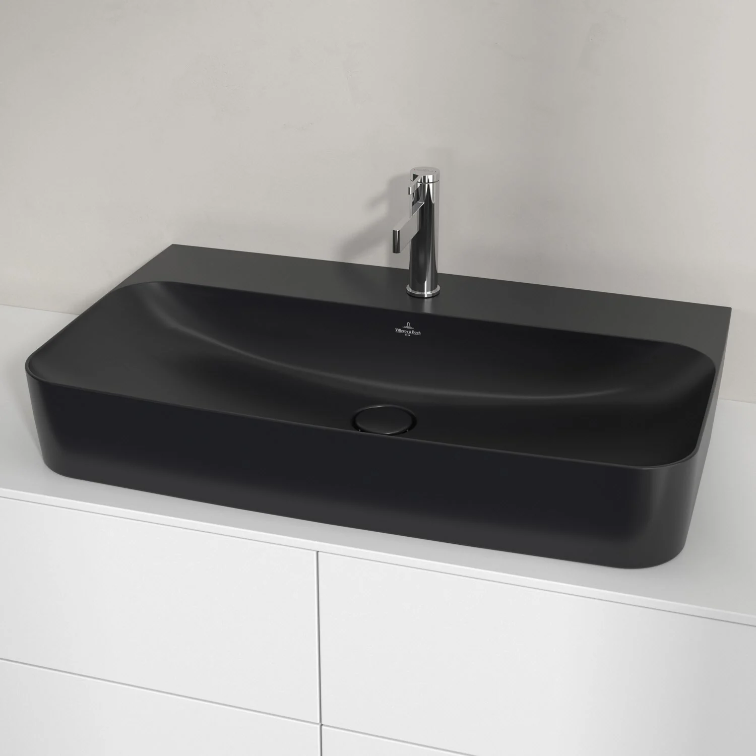 Umywalka Villeroy & Boch Finion 80 cm z jednym otworem na baterię, bez przelewu