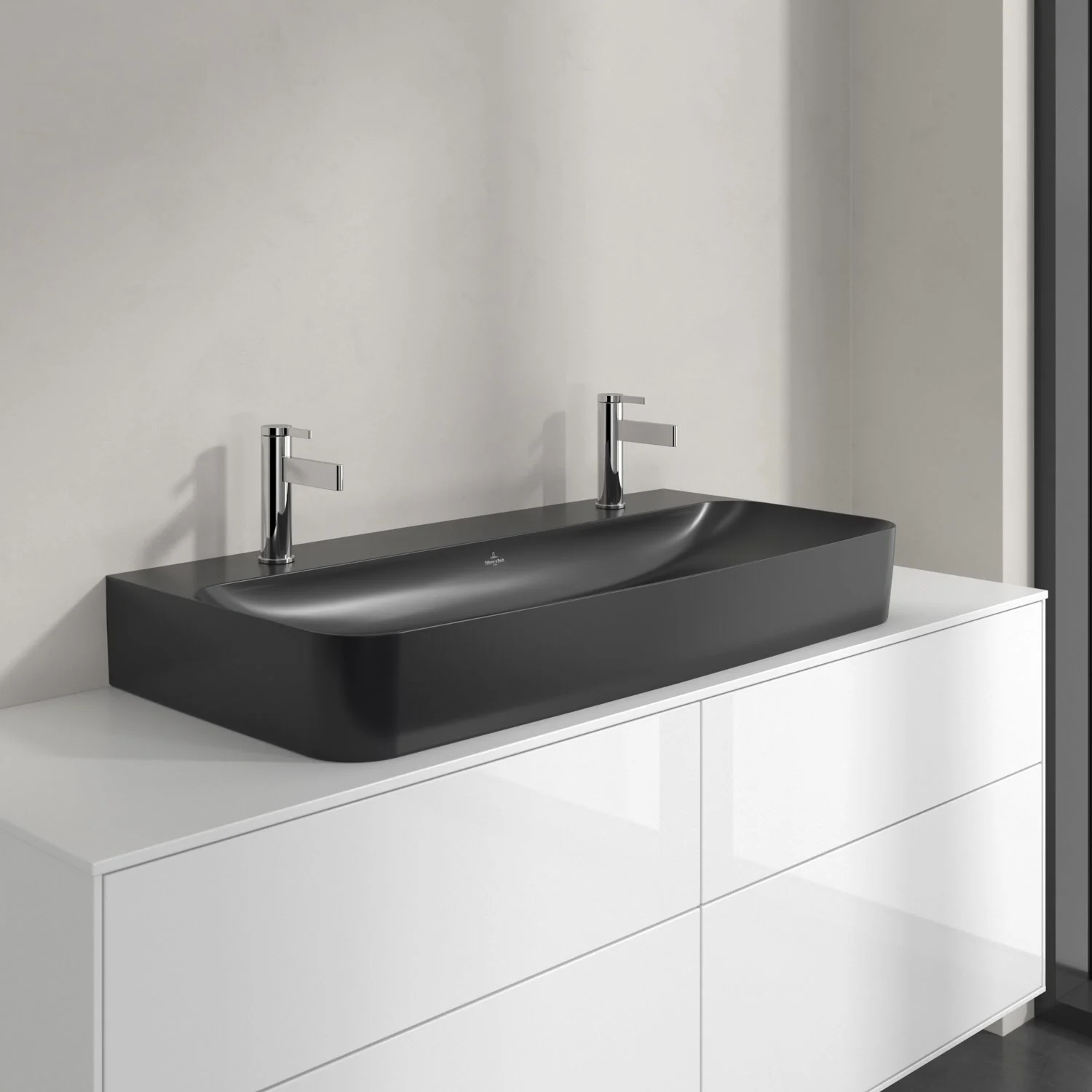 Umywalka Villeroy & Boch Finion 100 cm z 2 otworami na baterię, bez przelewu Zdjęcie 3