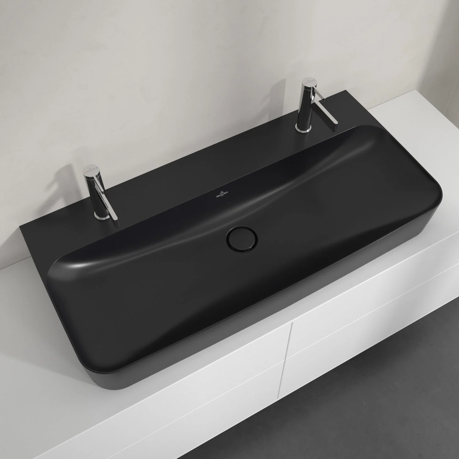 Umywalka Villeroy & Boch Finion 100 cm z 2 otworami na baterię, bez przelewu Zdjęcie 4