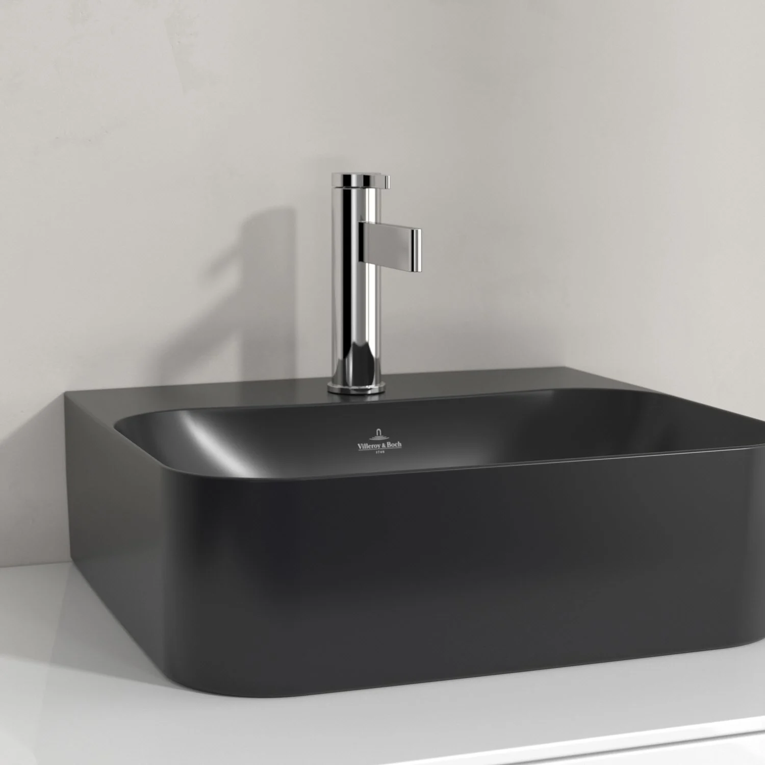 Umywalka mała Villeroy & Boch Finion 43 x 39 cm z jednym otworem na baterię, z przelewem ViFlow Zdjęcie 7