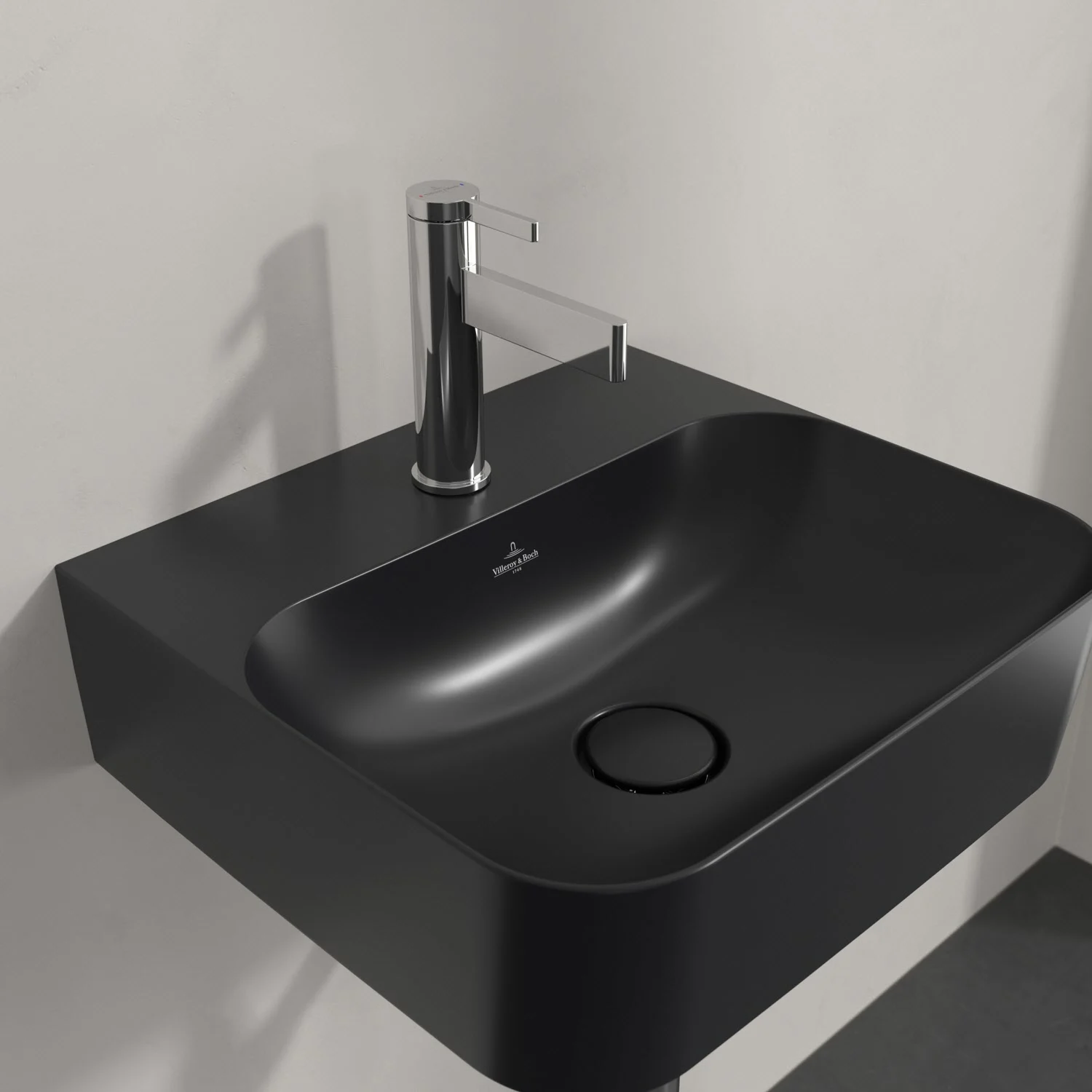 Umywalka mała Villeroy & Boch Finion 43 x 39 cm z jednym otworem na baterię, bez przelewu Zdjęcie 8