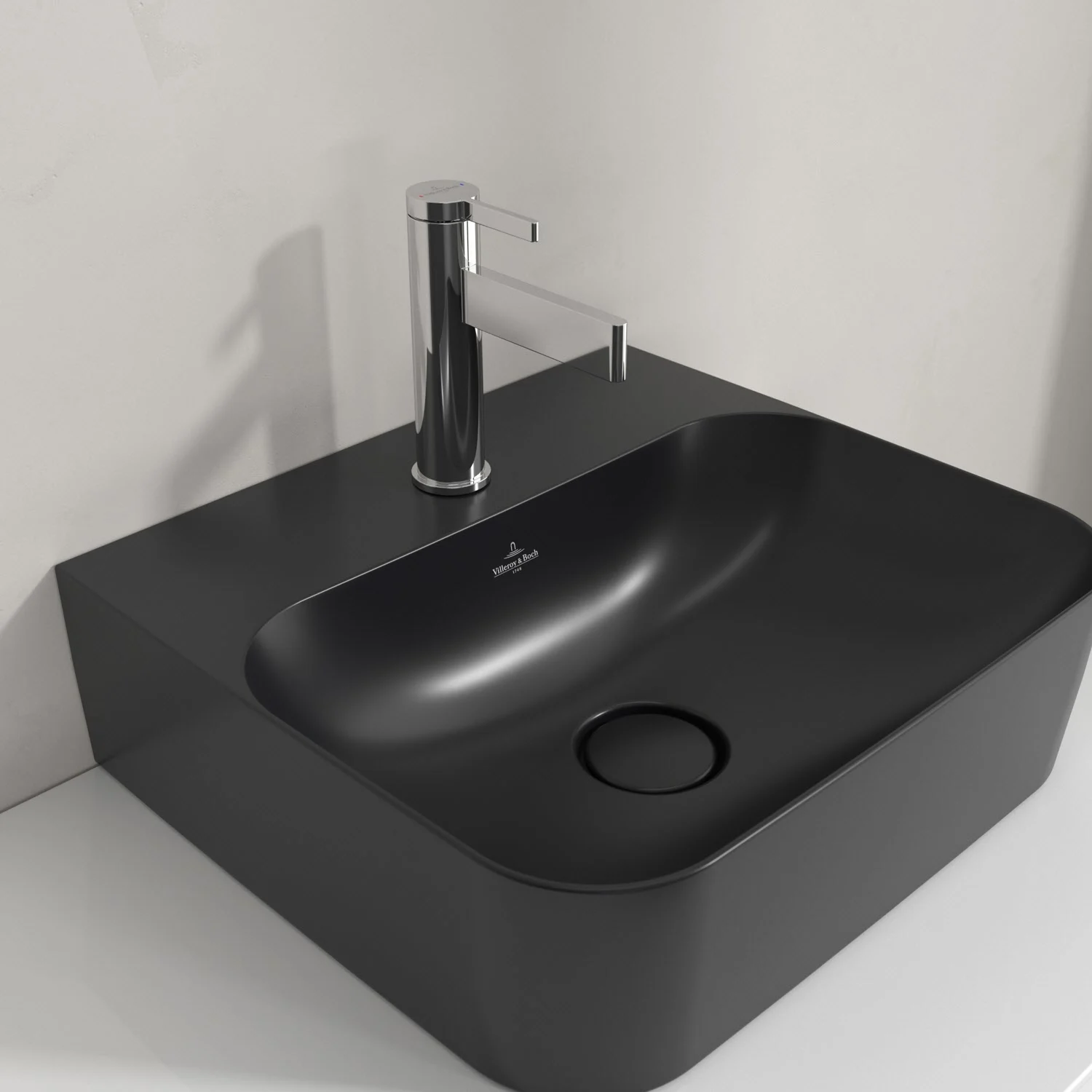 Umywalka mała Villeroy & Boch Finion 43 x 39 cm z jednym otworem na baterię, z przelewem ViFlow Zdjęcie 8