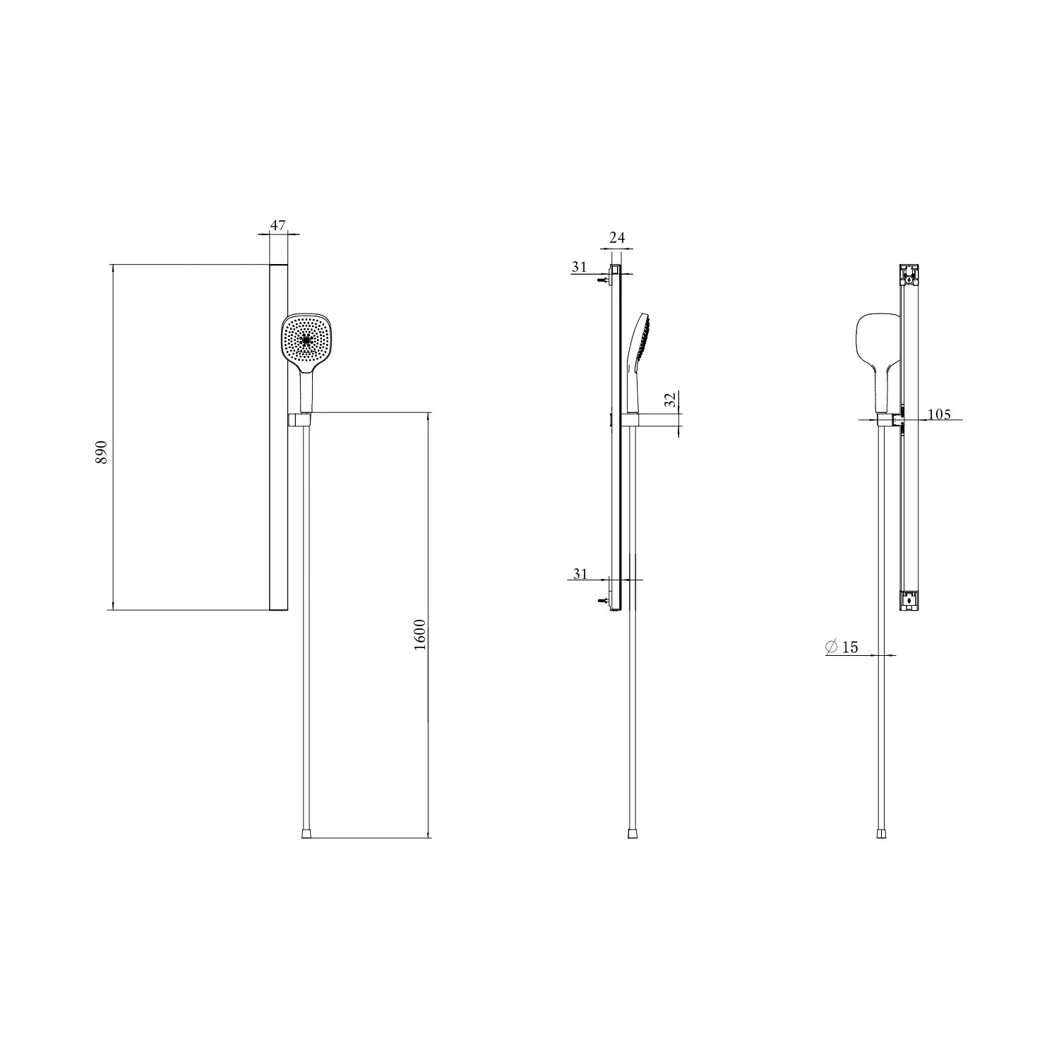 Villeroy & Boch Infinity Showers Duschgarnitur Bild 5