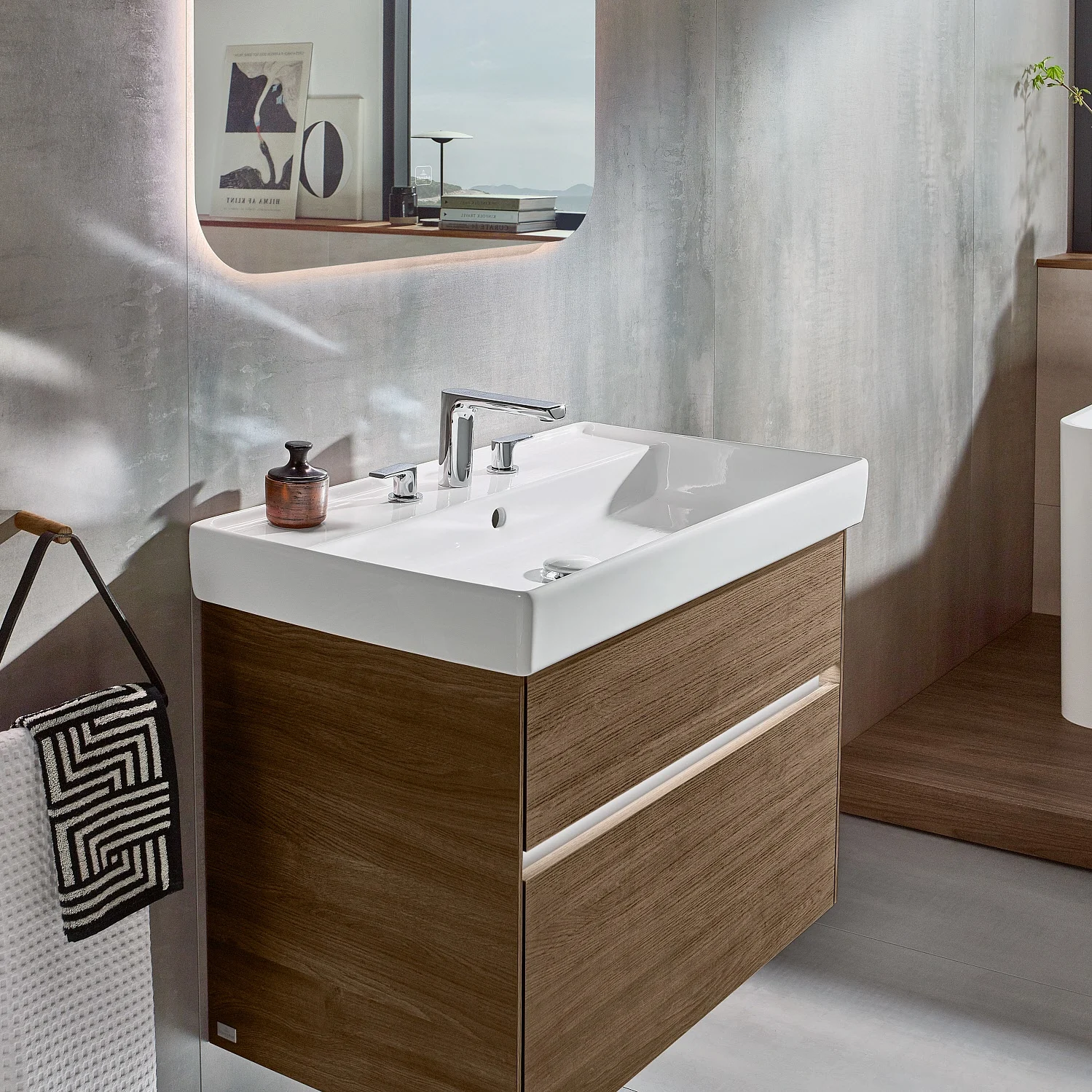 Łazienka z umywalką i lustrem, Villeroy & Boch