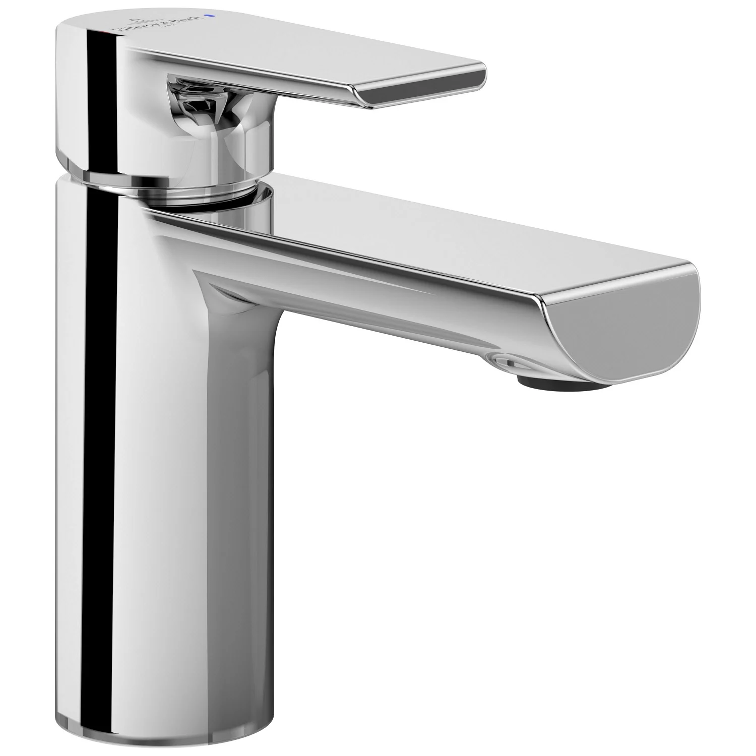 Chromowana bateria jednouchwytowa z widokiem z boku, Villeroy & Boch