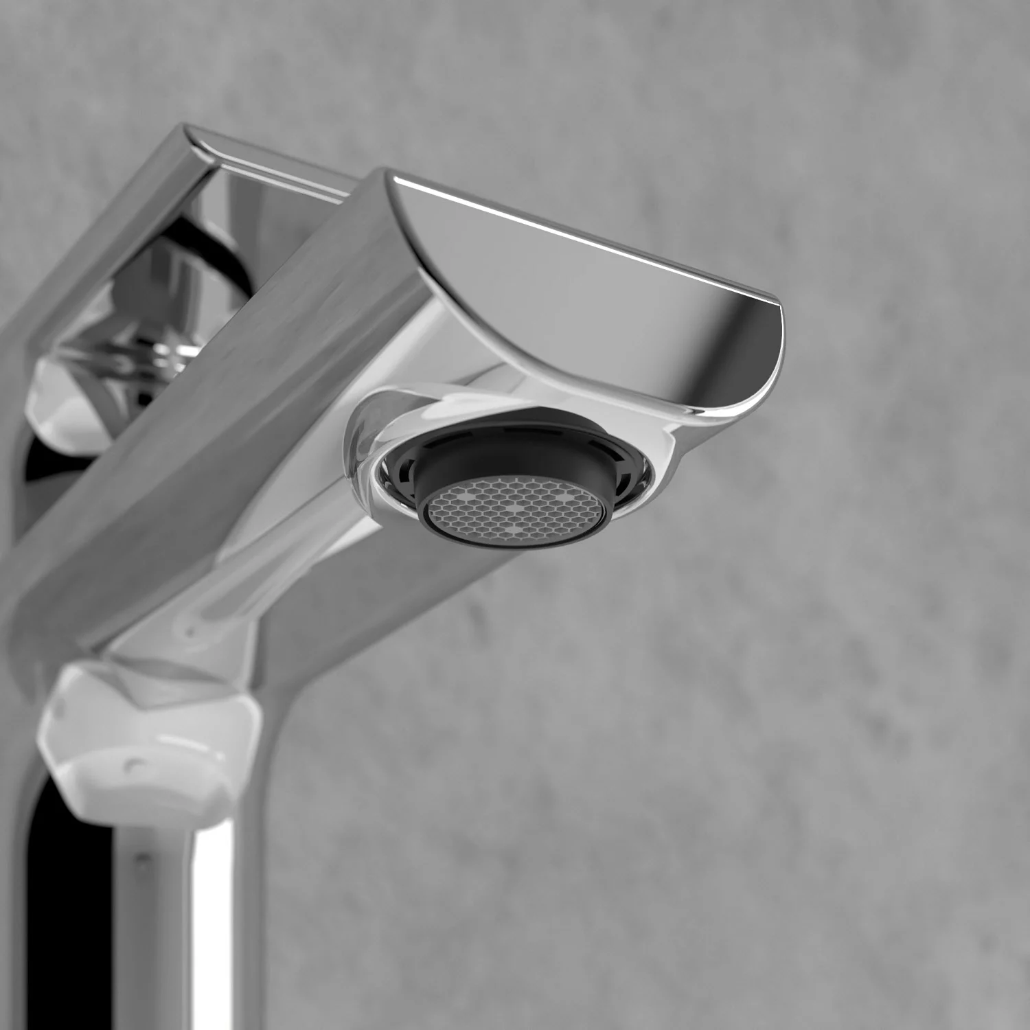 Zbliżenie chromowanej baterii, Villeroy & Boch