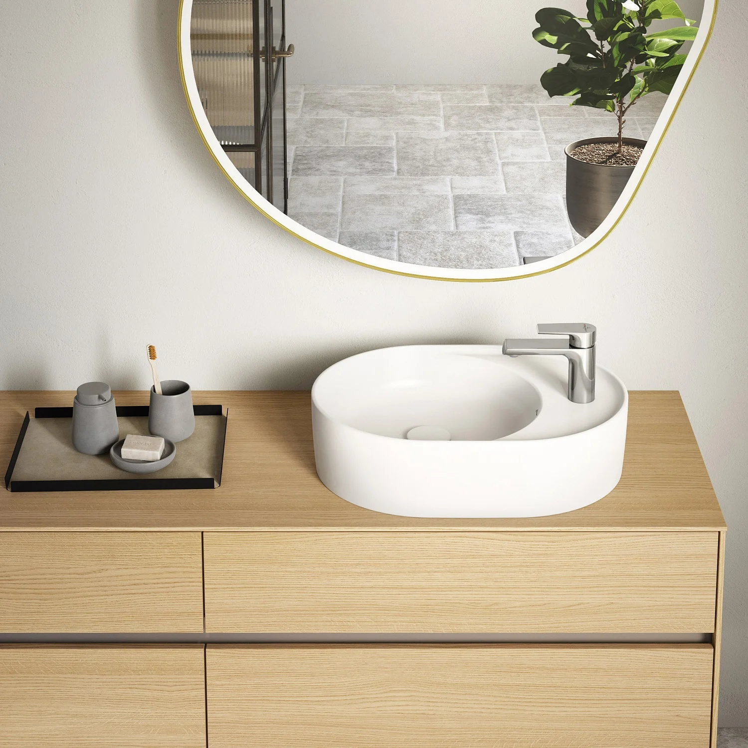 Łazienka z umywalką i lustrem, Villeroy & Boch