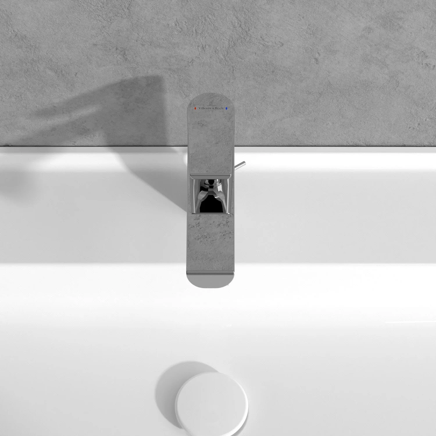 Bateria umywalkowa z góry w zbliżeniu, Villeroy & Boch