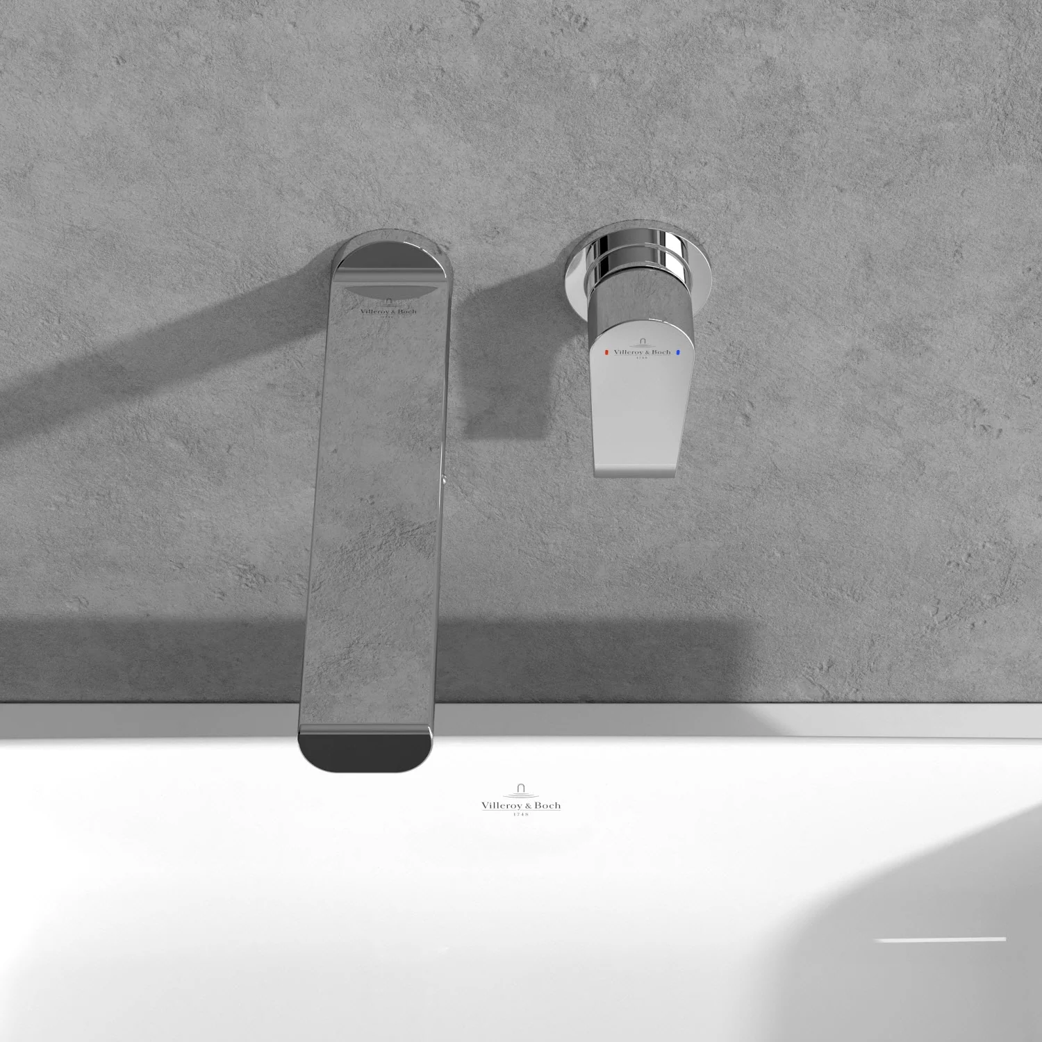 Bateria ścienna z dźwignią nad umywalką, Villeroy & Boch