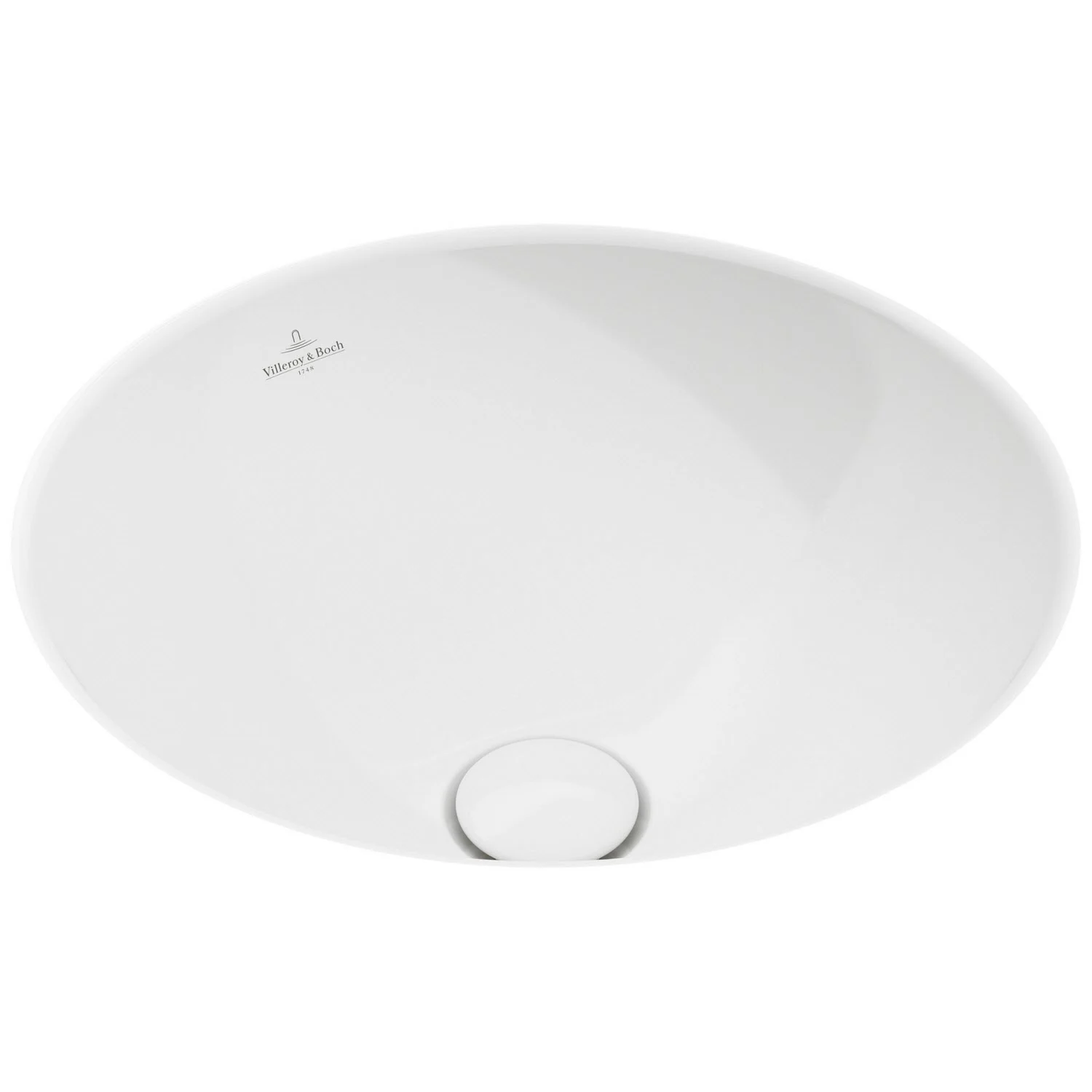 Biała owalna umywalka z widokiem z góry, Villeroy & Boch