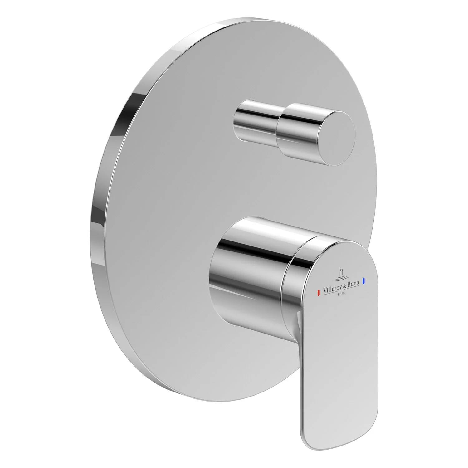 Chromowana bateria w widoku z przodu, Villeroy & Boch