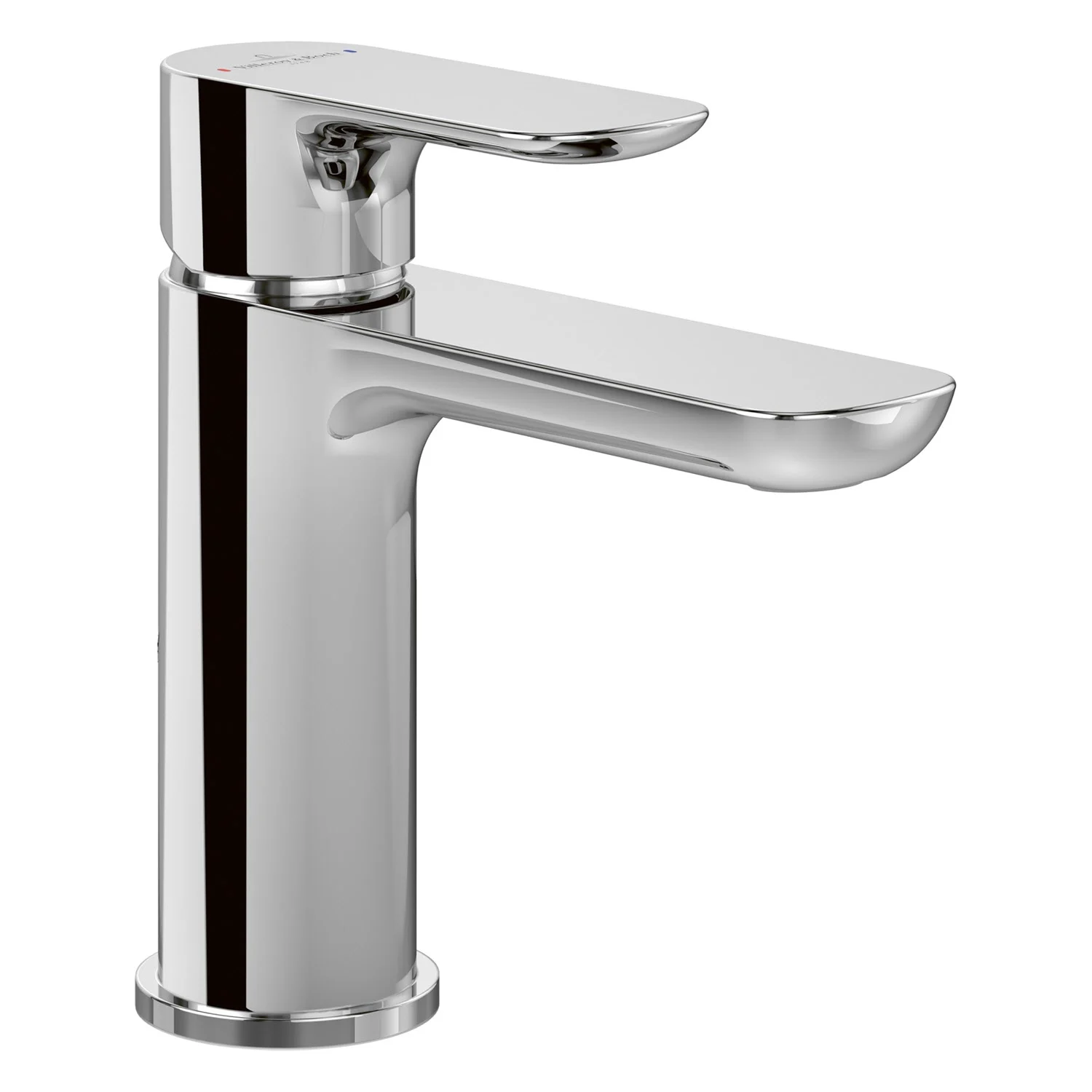 Chromowana bateria widok z boku na białym tle, Villeroy & Boch