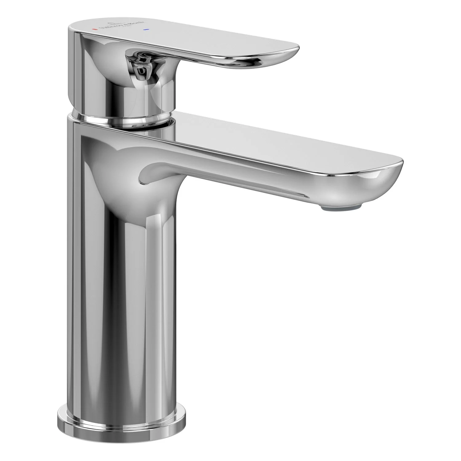 Chromowana bateria widok z boku na białym tle, Villeroy & Boch