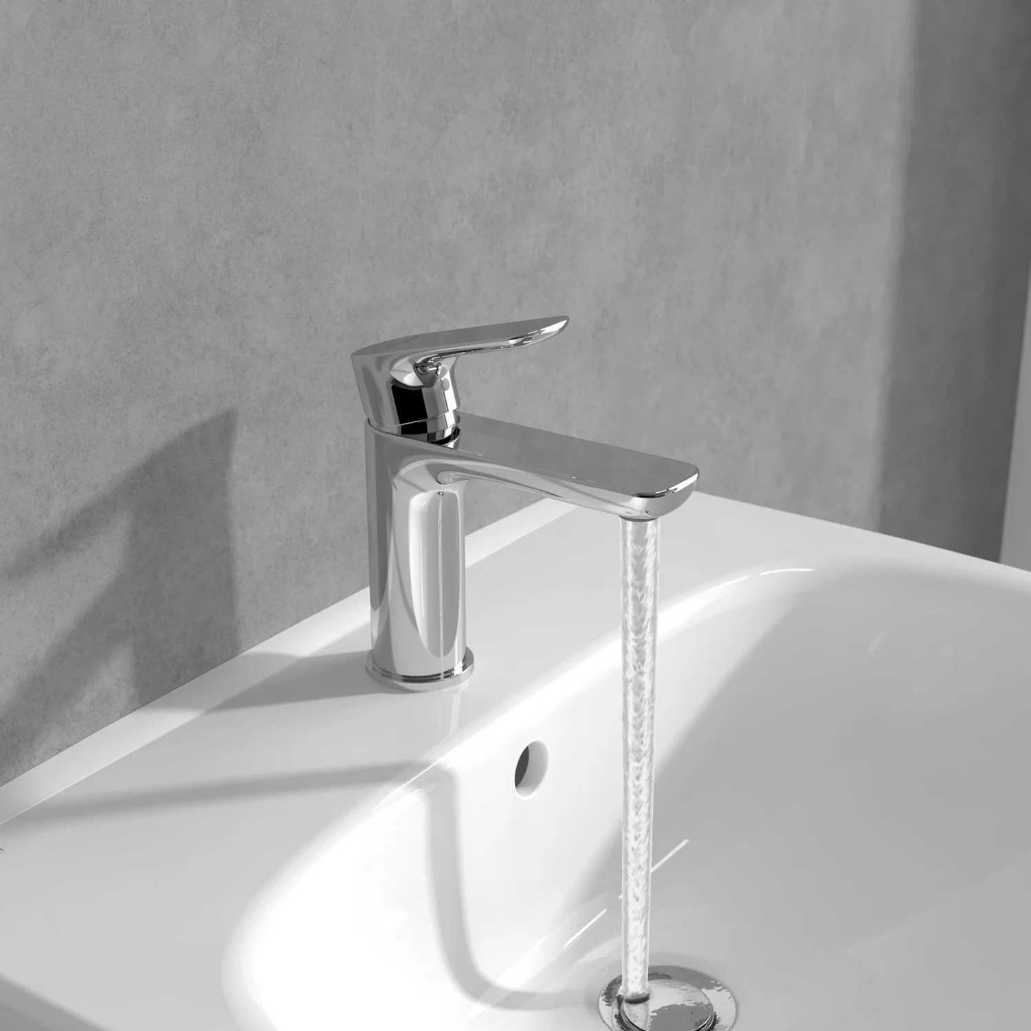 Chromowana bateria z bieżącą wodą na umywalce, Villeroy & Boch