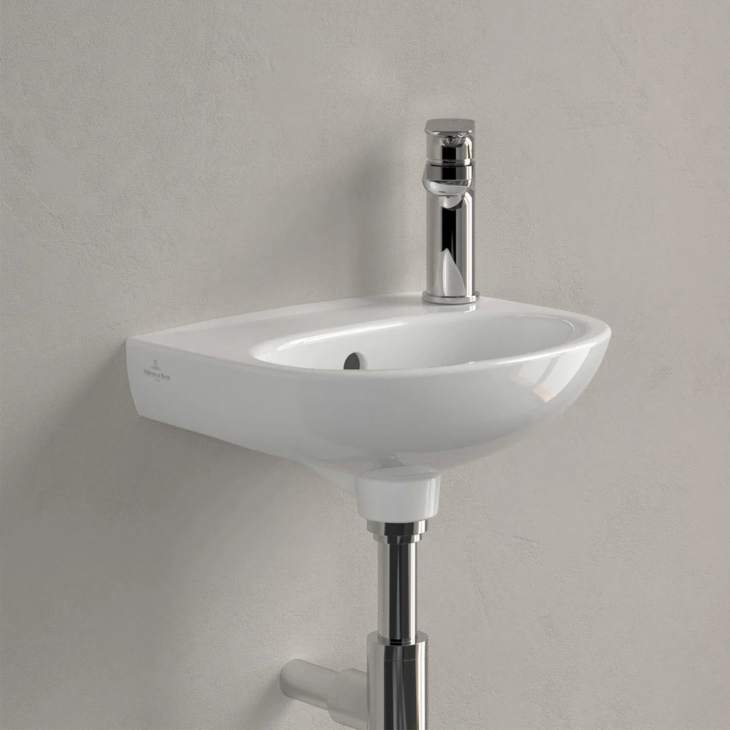 Biała umywalka widok z boku wycięta, Villeroy & Boch