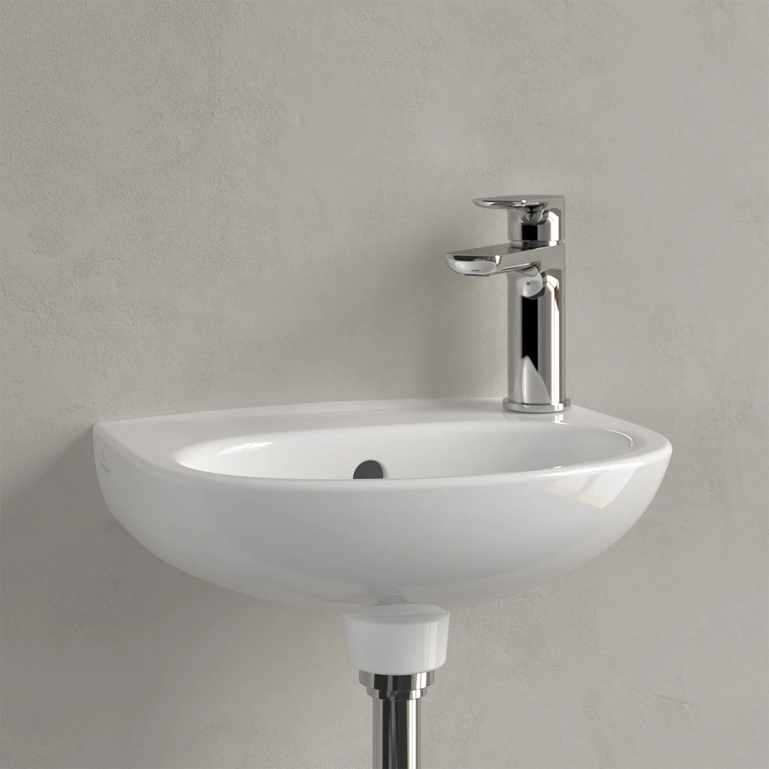 Umywalka narożna z baterią zbliżenie, Villeroy & Boch
