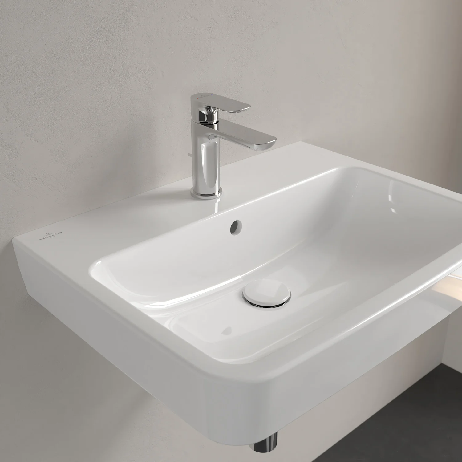 Villeroy & Boch O.novo Aufsatz-Waschtisch 60 x 46 cm mit Überlauf, 1 Hahnloch Bild 3