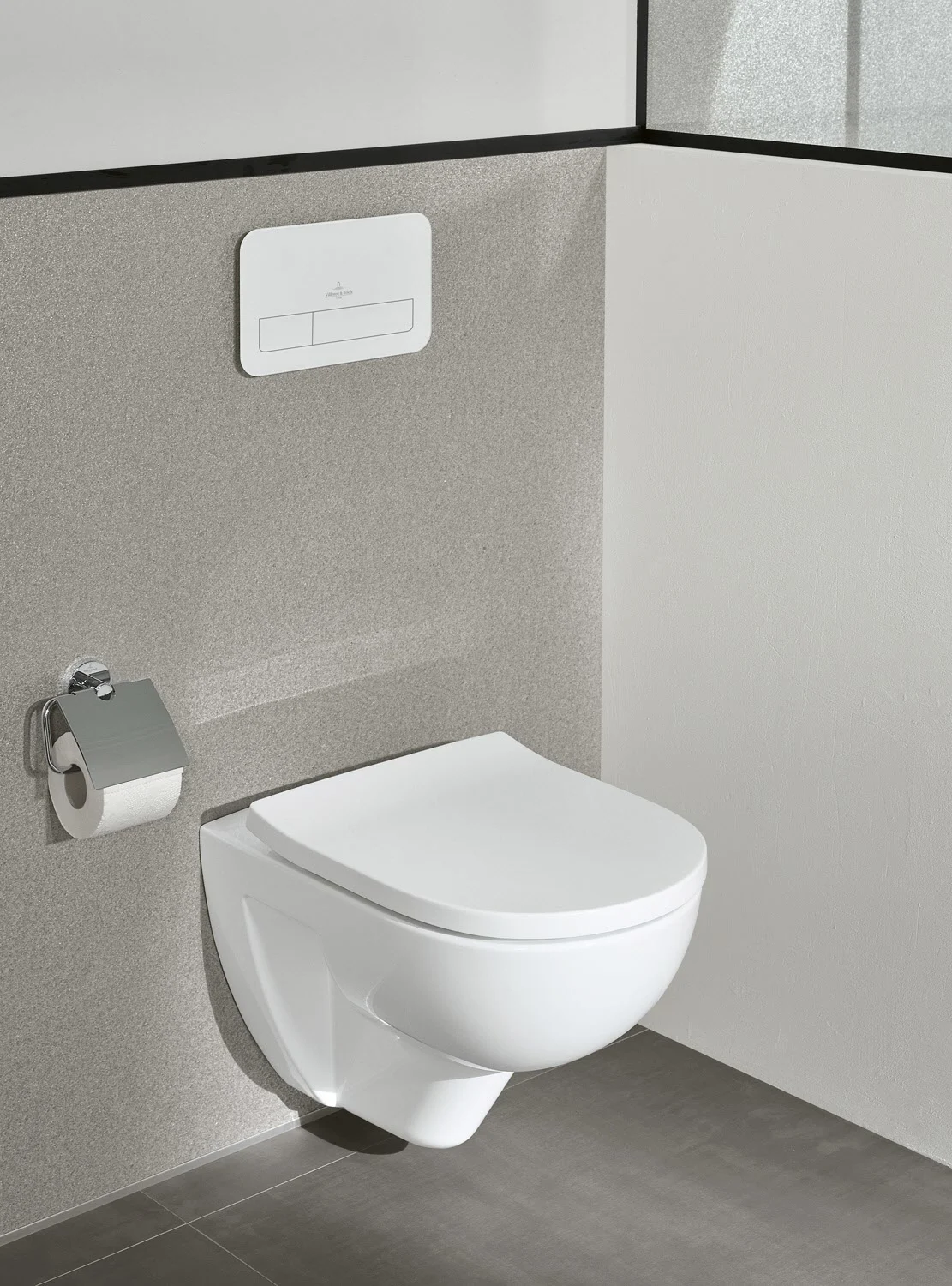 Wisząca toaleta w nowoczesnej łazience, Villeroy & Boch