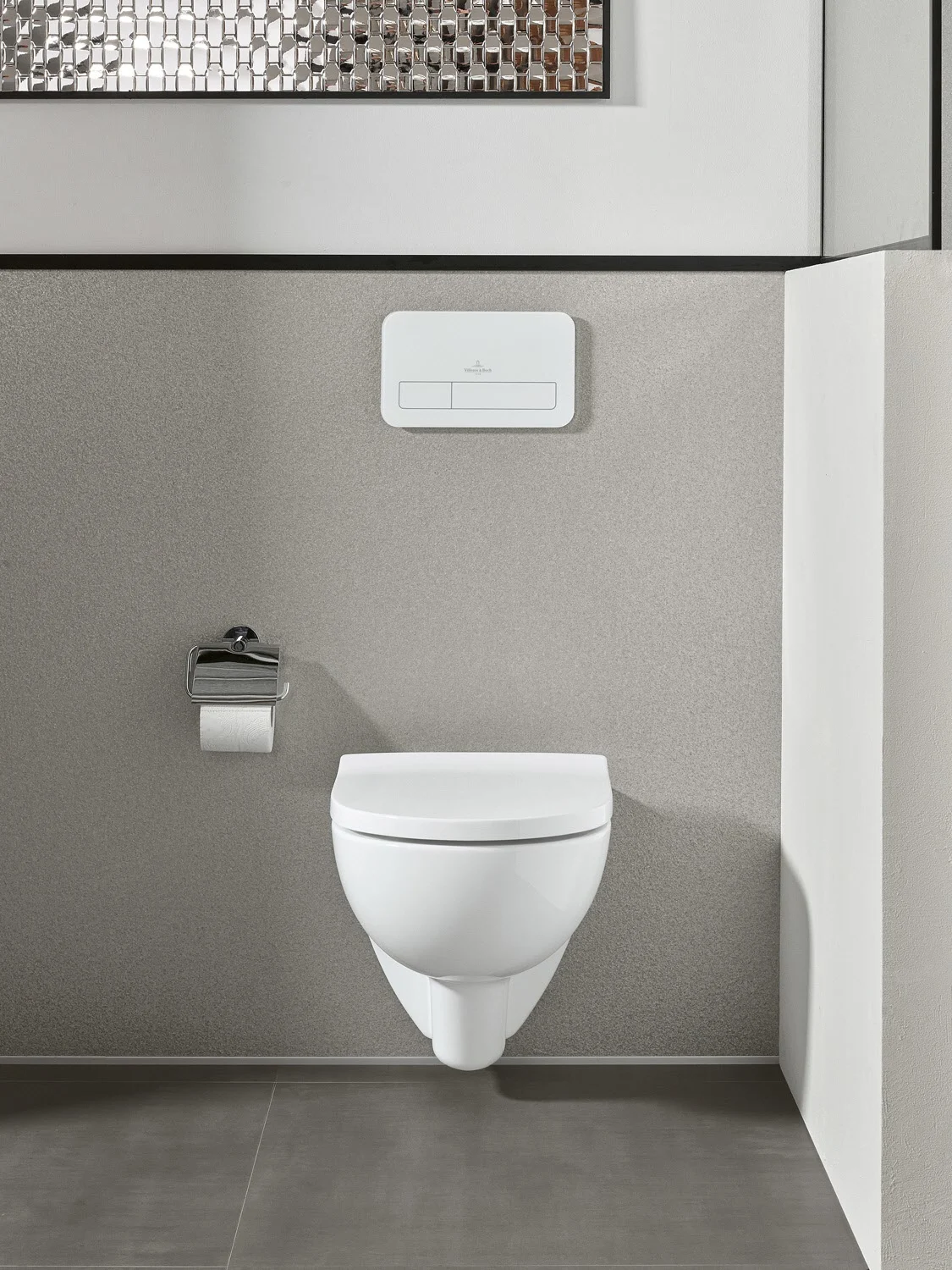 Wisząca toaleta w nowoczesnej łazience, Villeroy & Boch