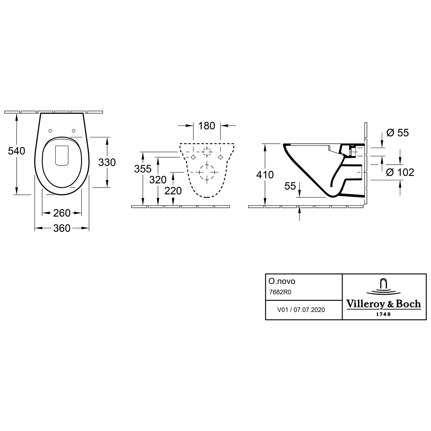 Villeroy & Boch O.novo Wand-WC mit DirectFlush, spülrandlos Bild 5