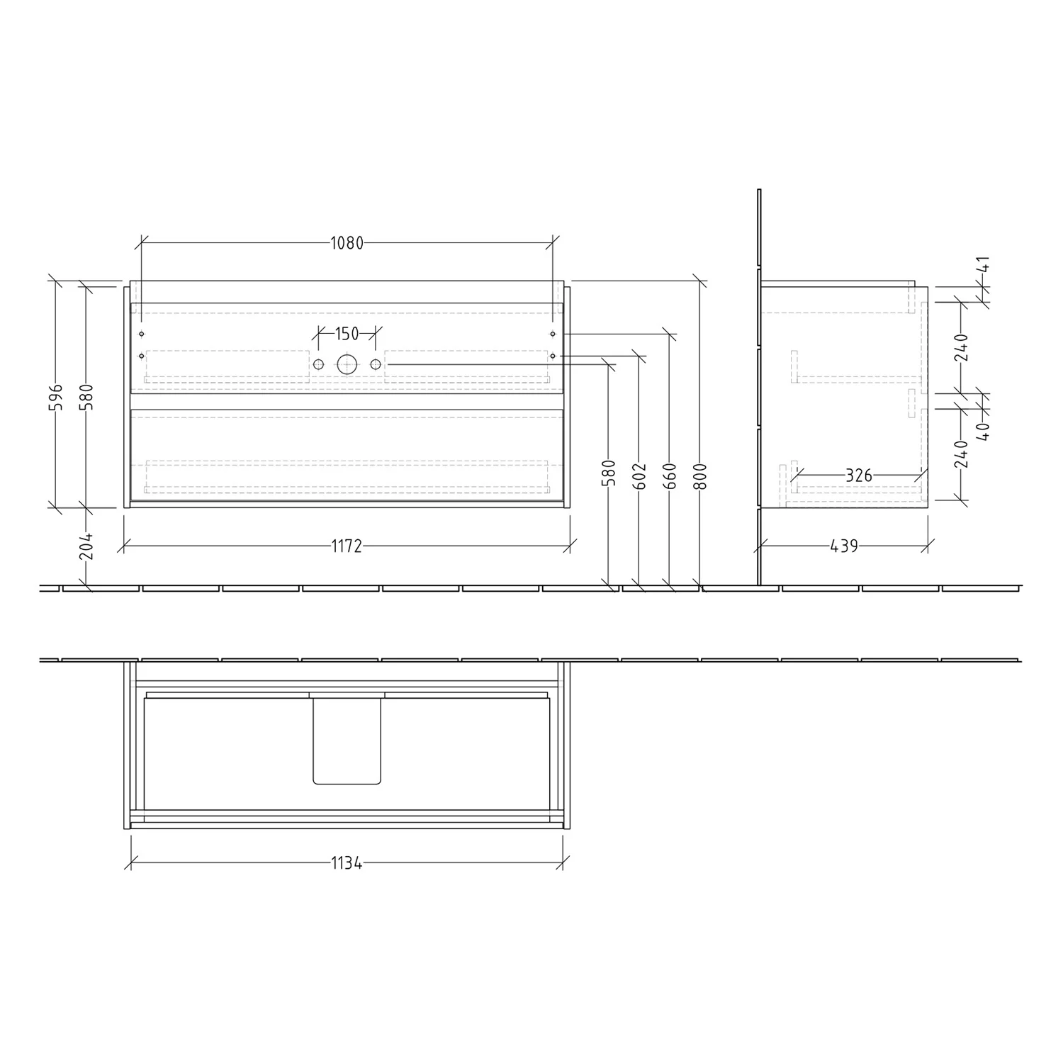 Villeroy & Boch Skyla Waschtischunterschrank 117,2 x 59,6 cm, 2 Auszüge Bild 5