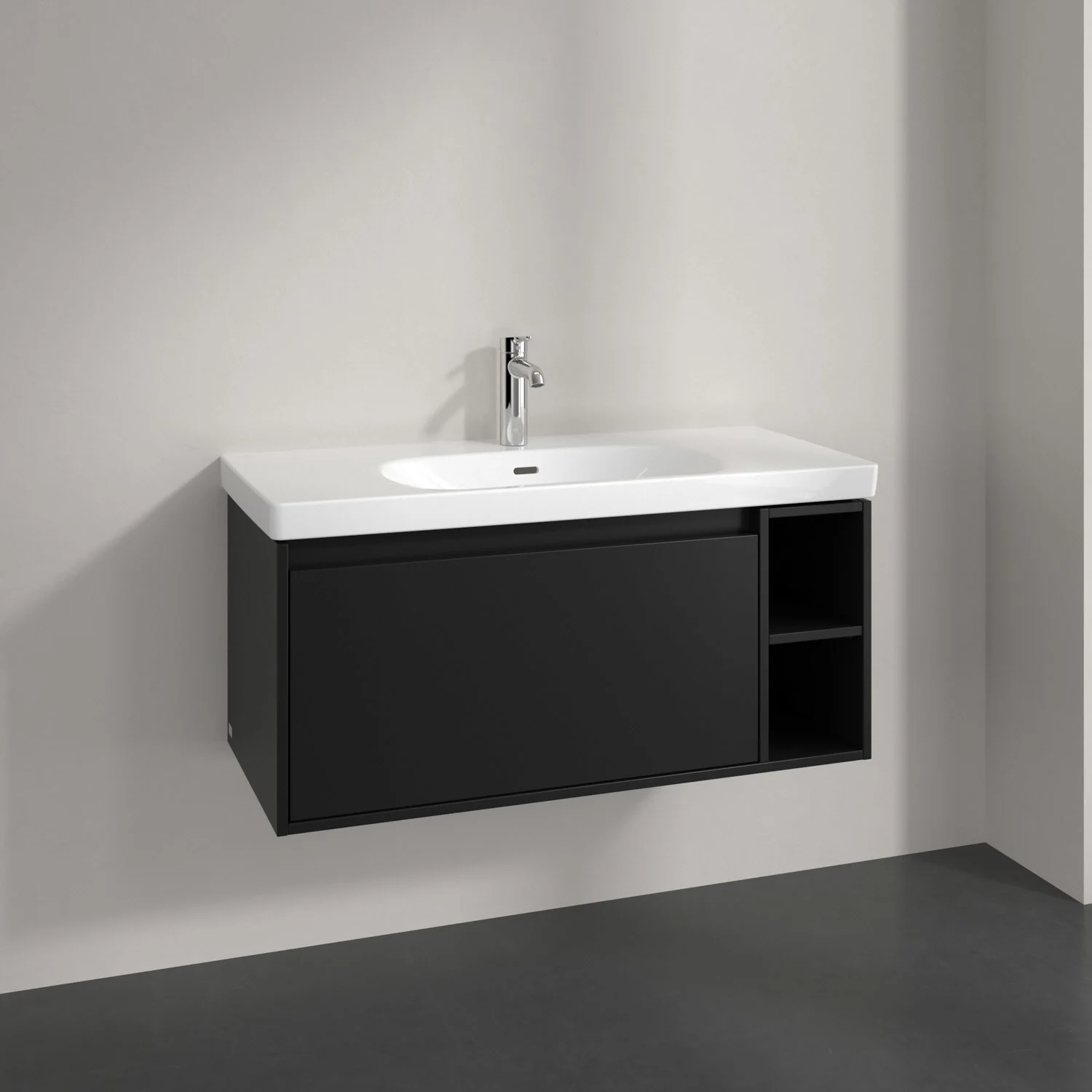 Szafka pod umywalkę Villeroy & Boch Skyla 97,2 x 43,6 cm, 1 szuflada, schowek po prawej stronie