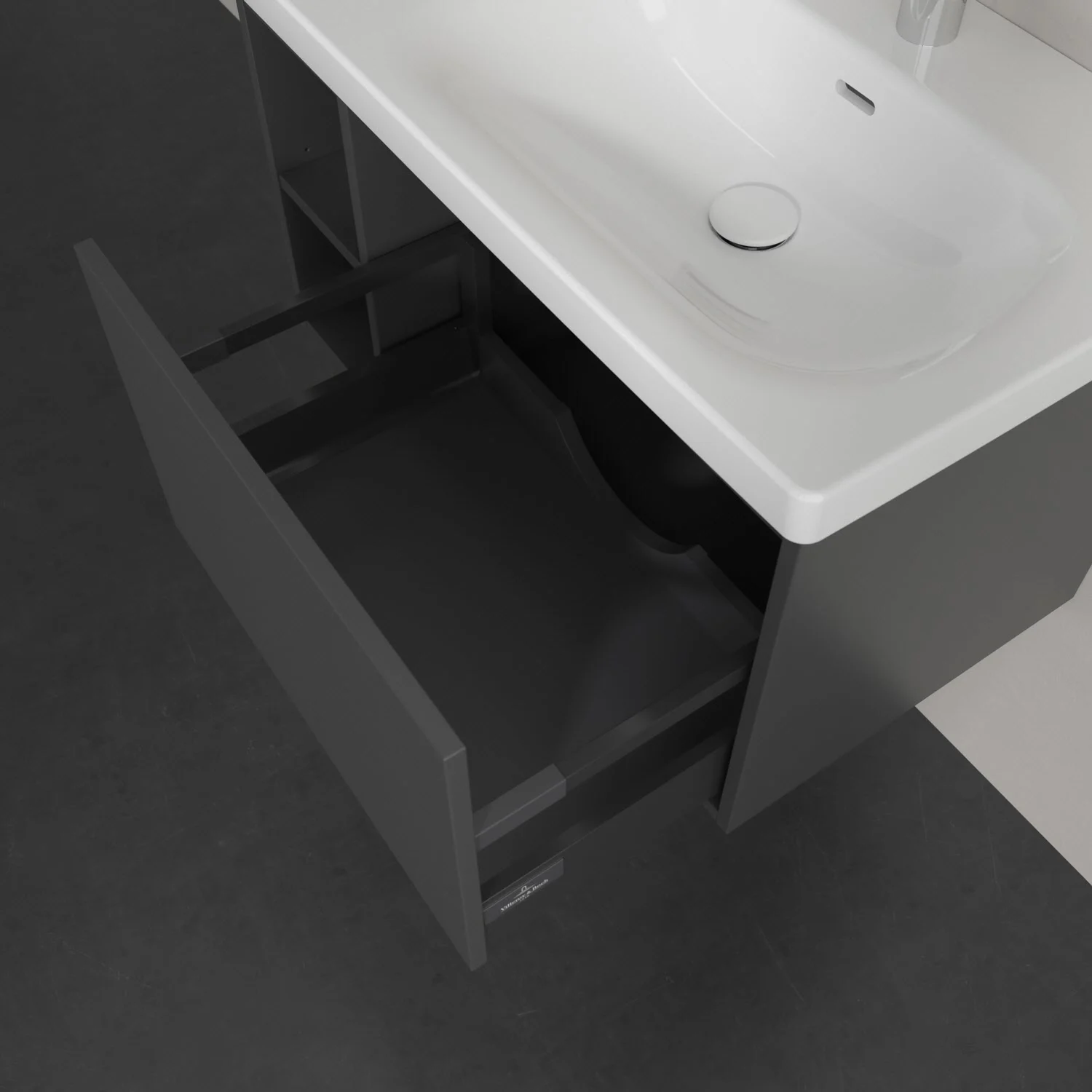 Villeroy & Boch Skyla Waschtischunterschrank 77,2 x 43,6 cm, 1 Auszug, Stauraum links Bild 4