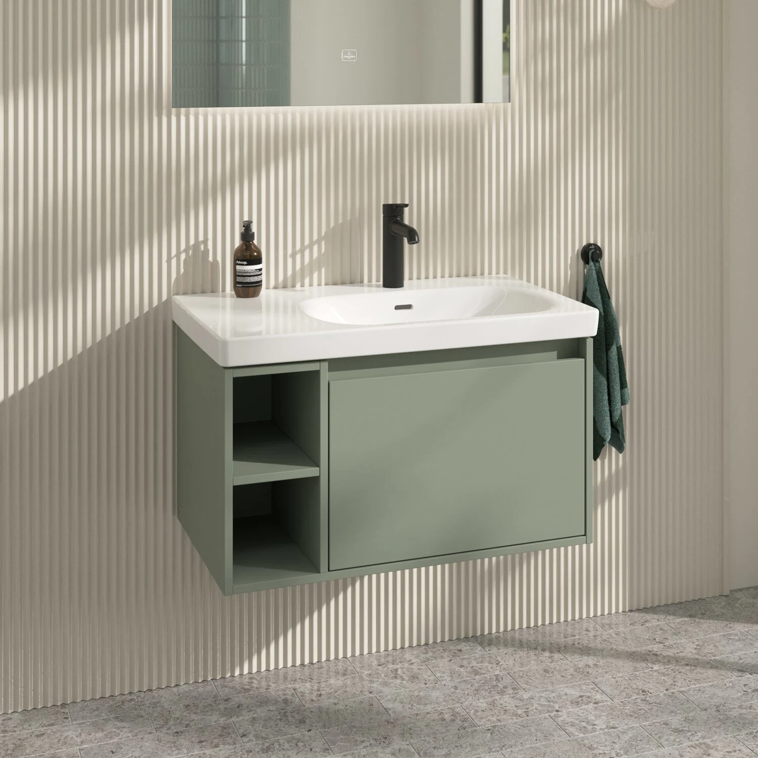 Villeroy & Boch Skyla Waschtischunterschrank 77,2 x 43,6 cm, 1 Auszug, Stauraum links