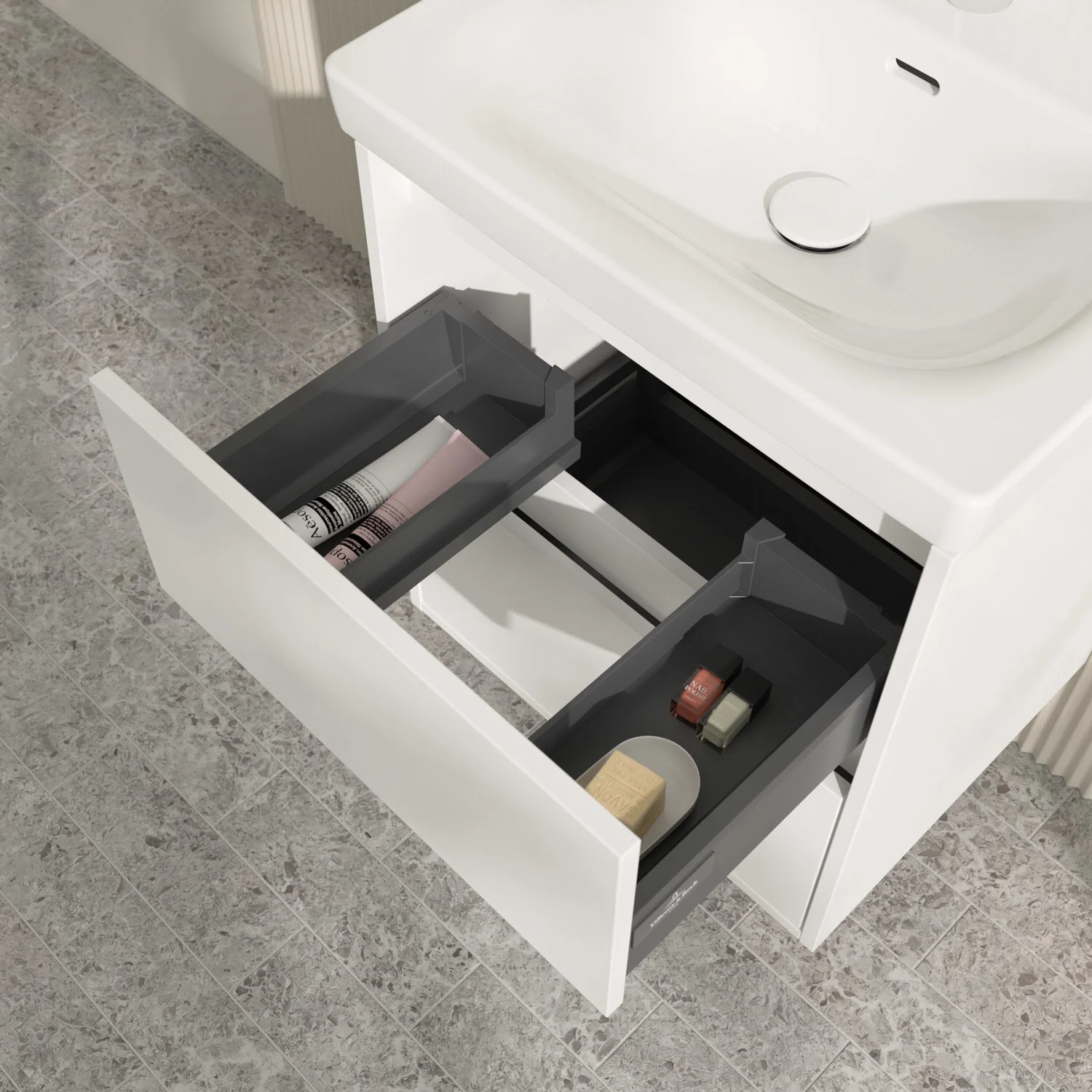 Villeroy & Boch Skyla Waschtischunterschrank 52,2 x 59,6 cm, 2 Auszüge Bild 6