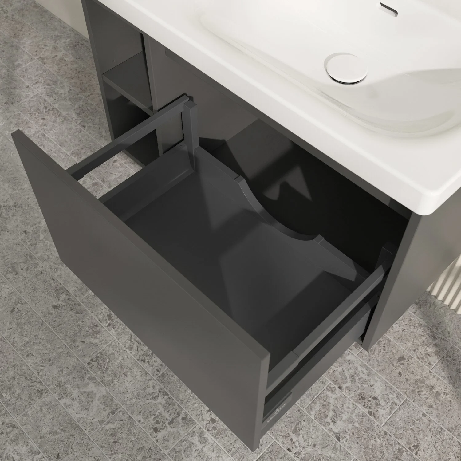 Villeroy & Boch Skyla Waschtischunterschrank 77,2 x 43,6 cm, 1 Auszug, Stauraum links Bild 7