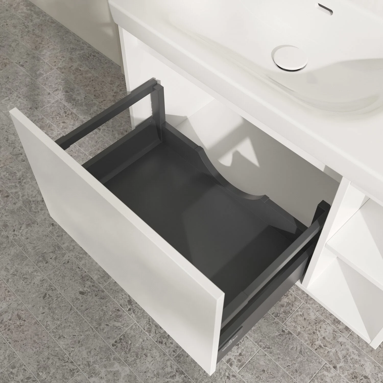 Villeroy & Boch Skyla Waschtischunterschrank 77,2 x 43,6 cm, 1 Auszug, Stauraum rechts Bild 7