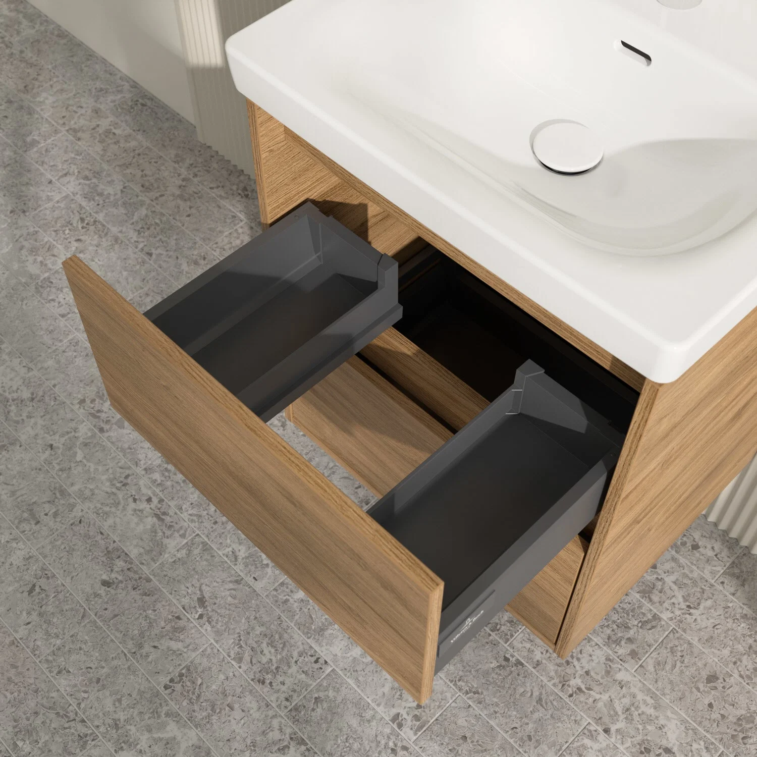 Villeroy & Boch Skyla Waschtischunterschrank 52,2 x 59,6 cm, 2 Auszüge Bild 7