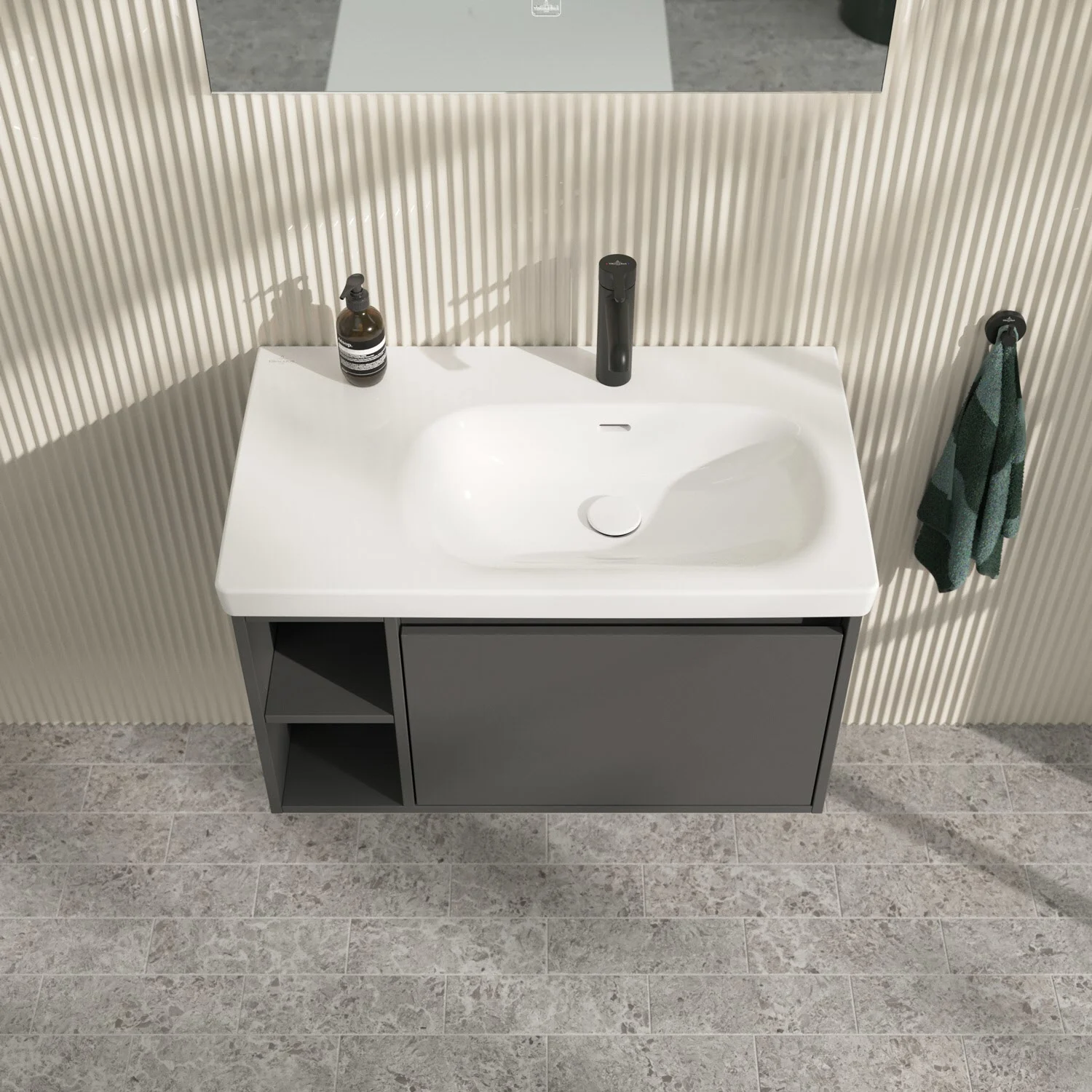 Villeroy & Boch Skyla Waschtischunterschrank 77,2 x 43,6 cm, 1 Auszug, Stauraum links Bild 8