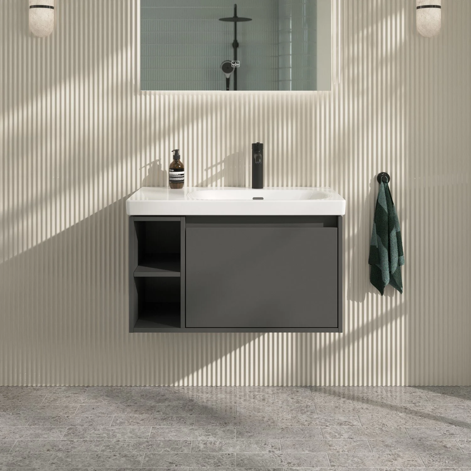 Villeroy & Boch Skyla Waschtischunterschrank 77,2 x 43,6 cm, 1 Auszug, Stauraum links Bild 9