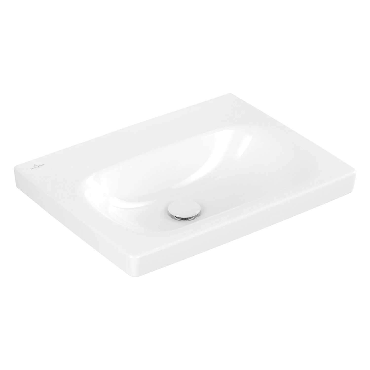 Biała umywalka bez baterii widok z boku, Villeroy & Boch