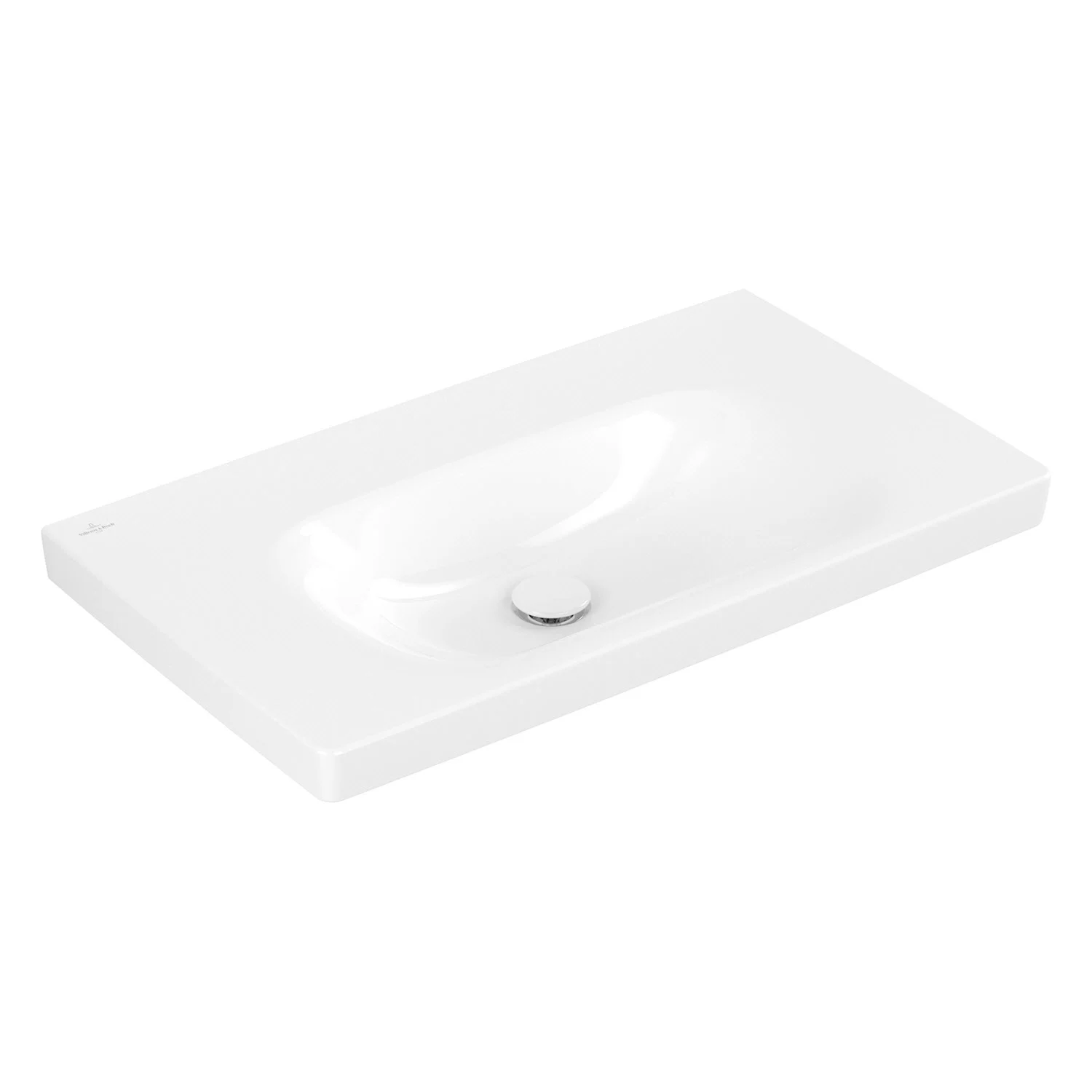 Biała umywalka bez baterii widok z boku, Villeroy & Boch