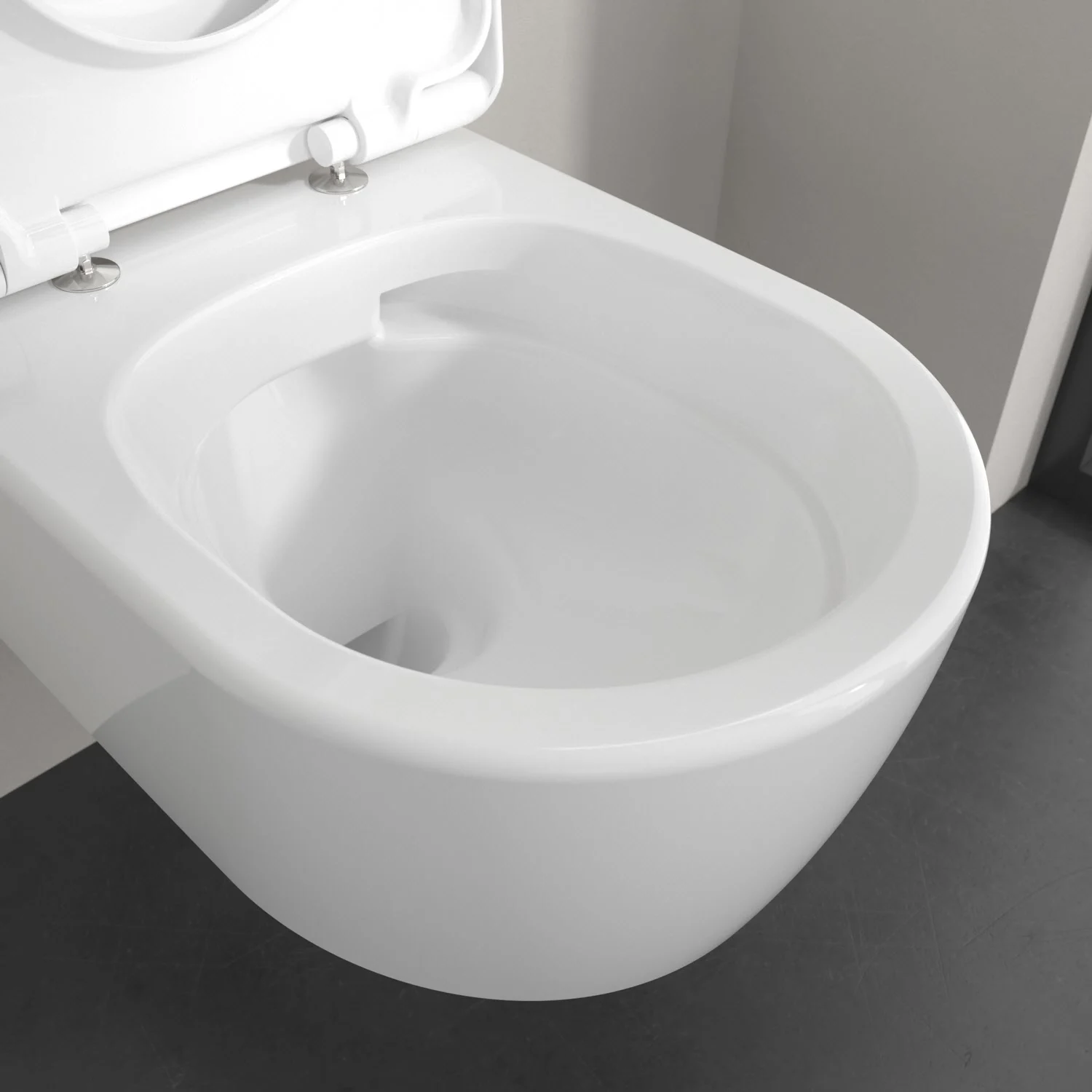 Biała toaleta z boku w zbliżeniu, Villeroy & Boch