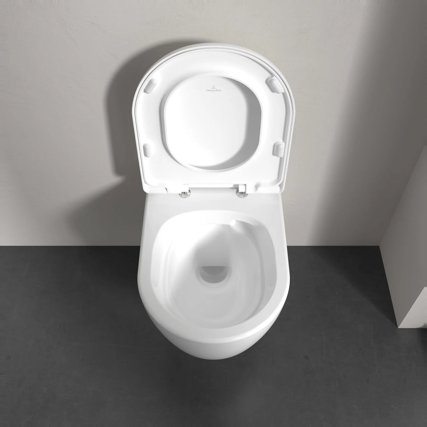 Biała toaleta z widoku z góry, Villeroy & Boch