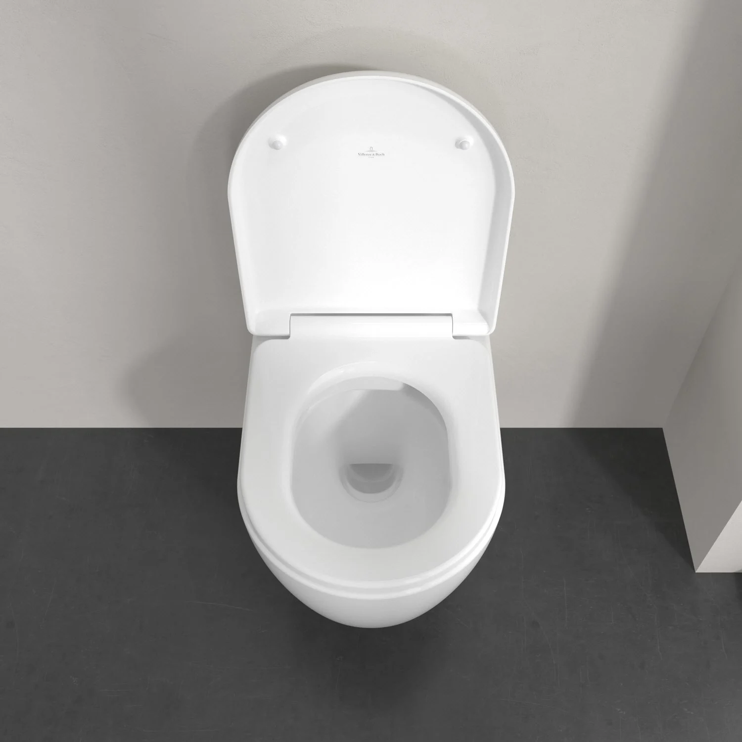 Biała toaleta z widokiem z góry, Villeroy & Boch
