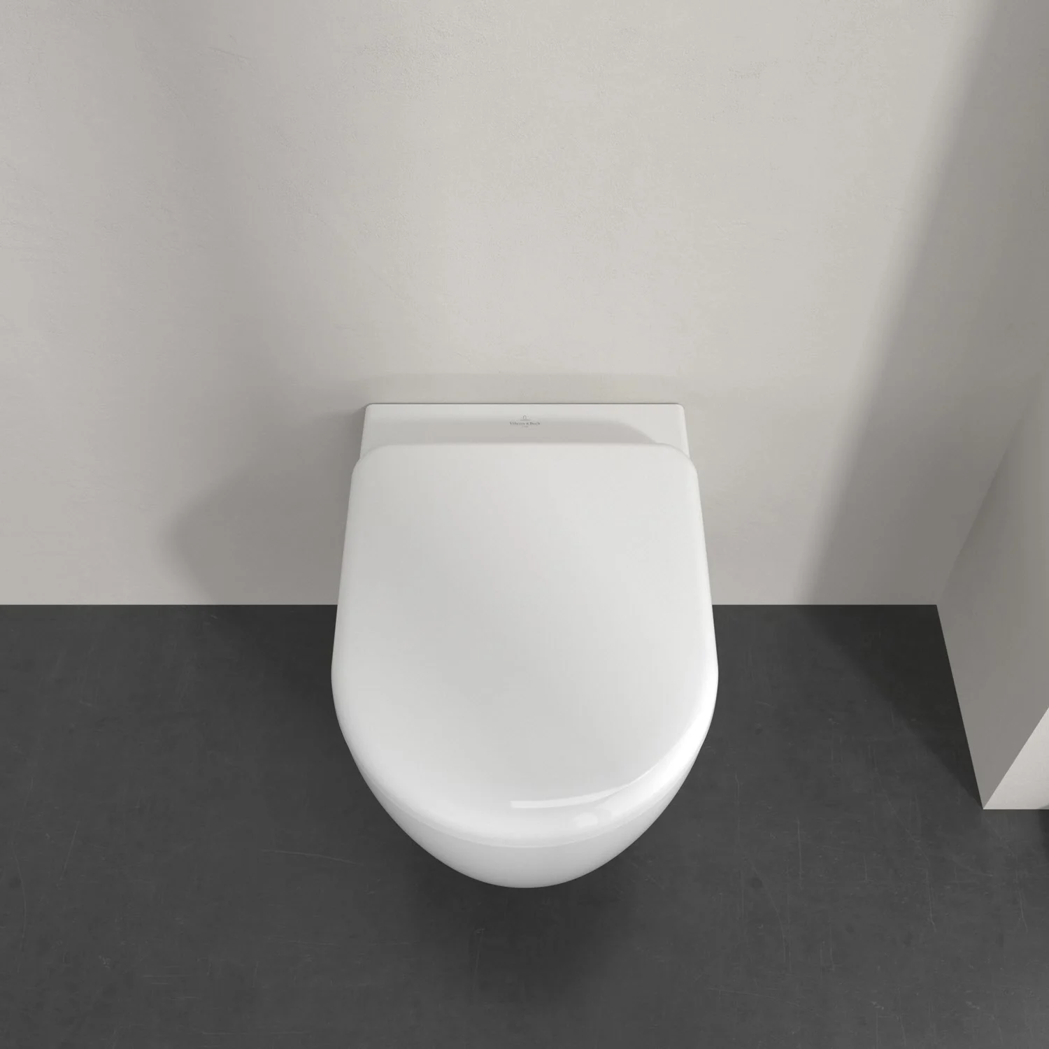 Biała miska toaletowa z widoku z góry, Villeroy & Boch