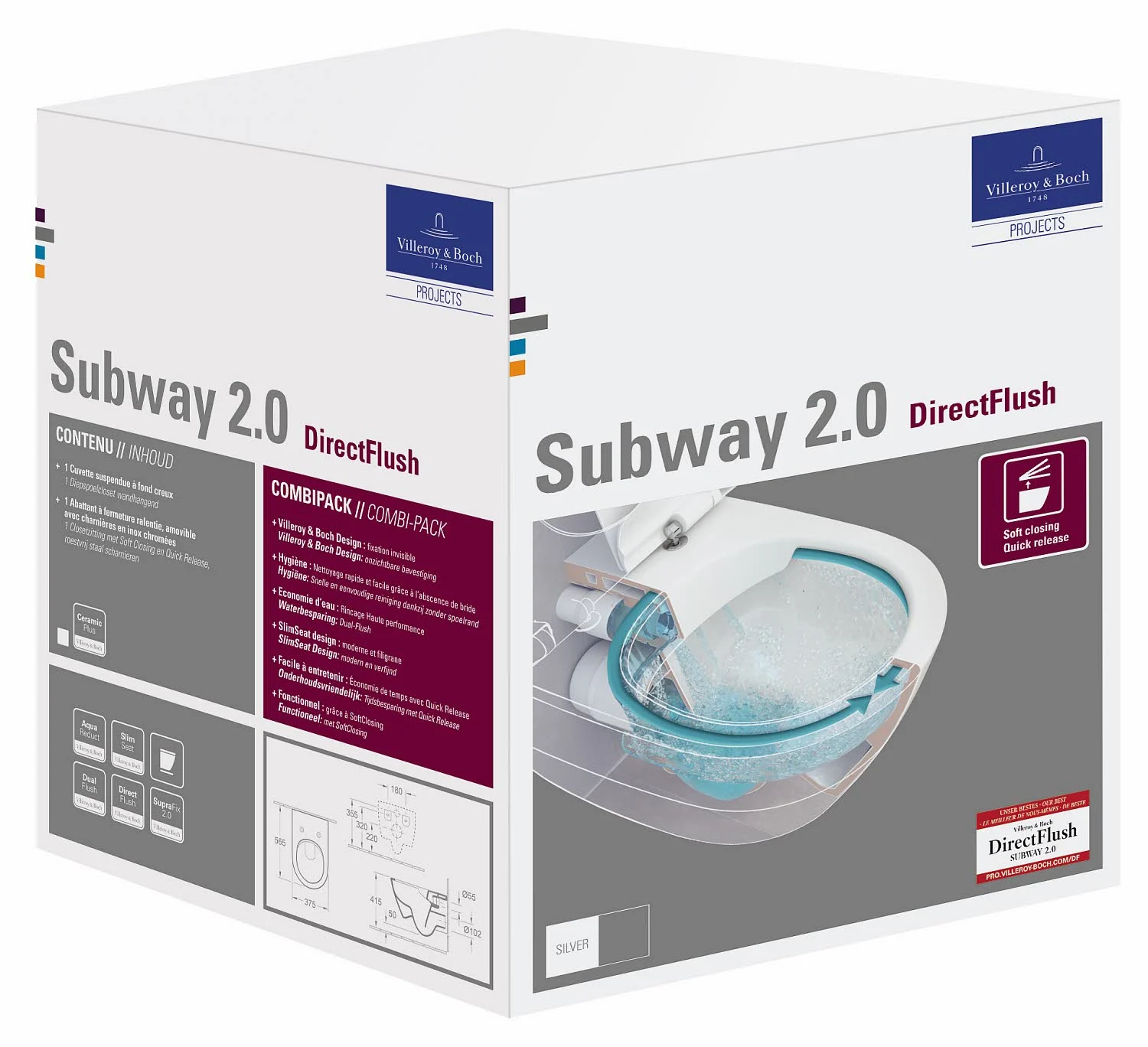 Villeroy & Boch Subway 2.0 Combi-Pack, wandhängend, mit DirectFlush Bild 13