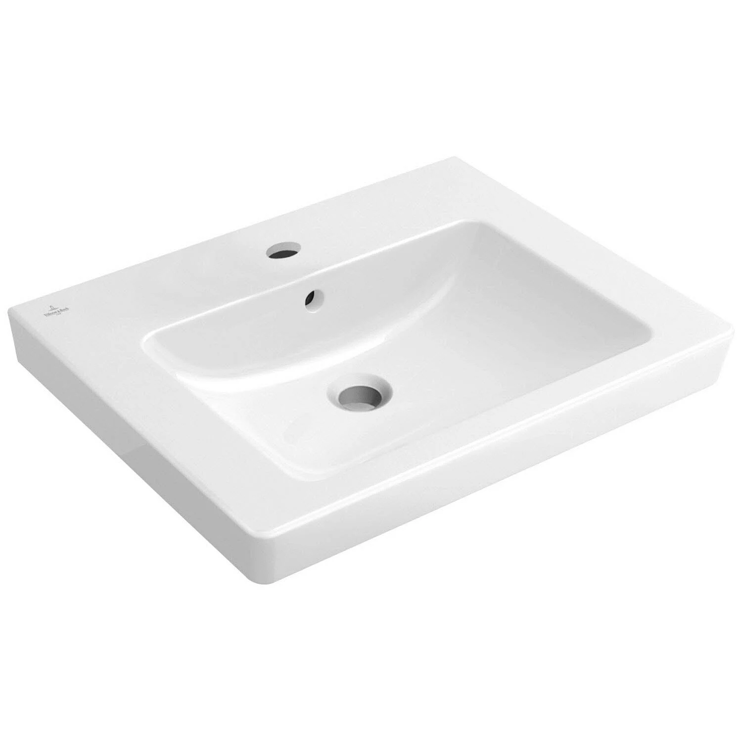 Biała umywalka z widokiem z boku, Villeroy & Boch