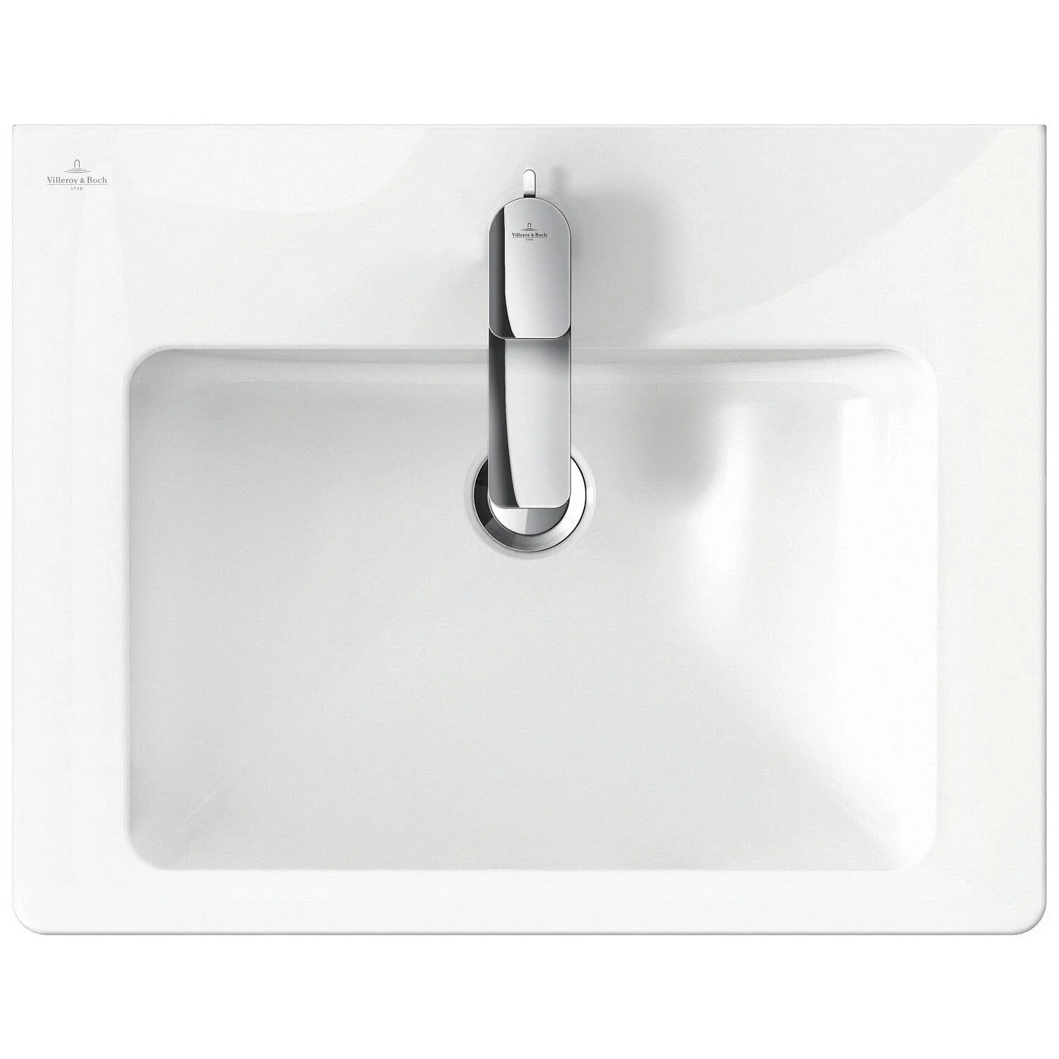 Umywalka z baterią w widoku z góry, Villeroy & Boch