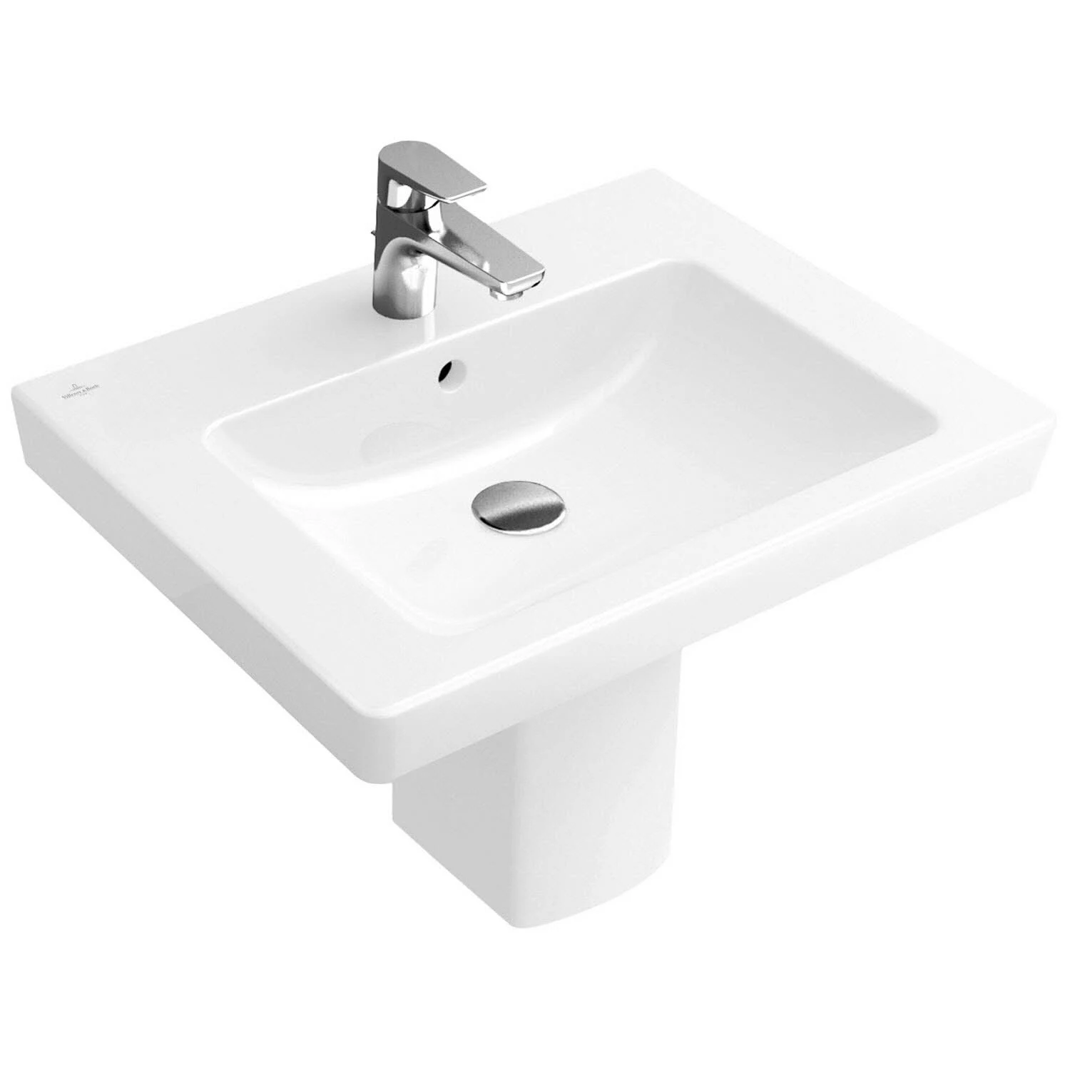 Umywalka z baterią w widoku bocznym, Villeroy & Boch