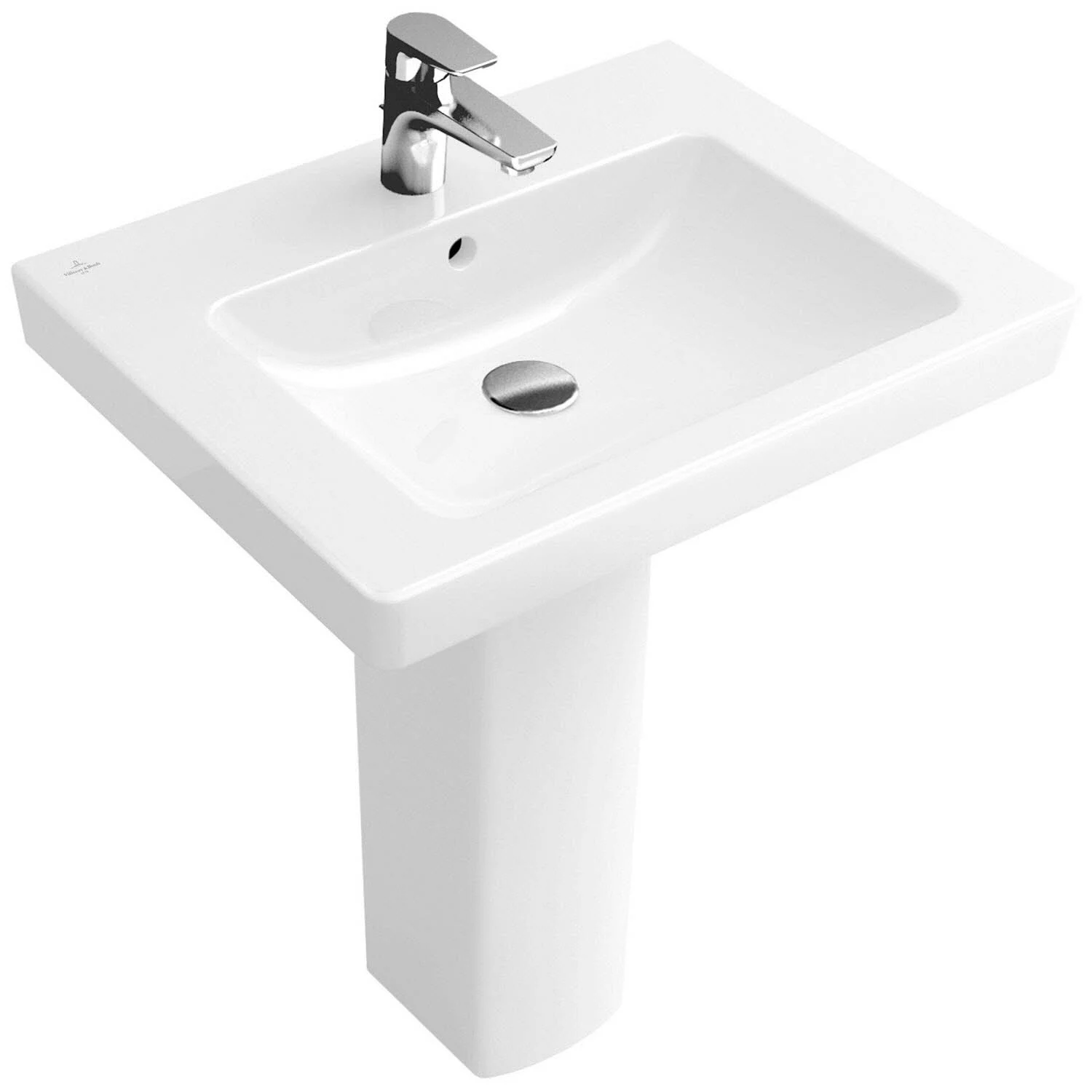 Umywalka z baterią w widoku bocznym, Villeroy & Boch