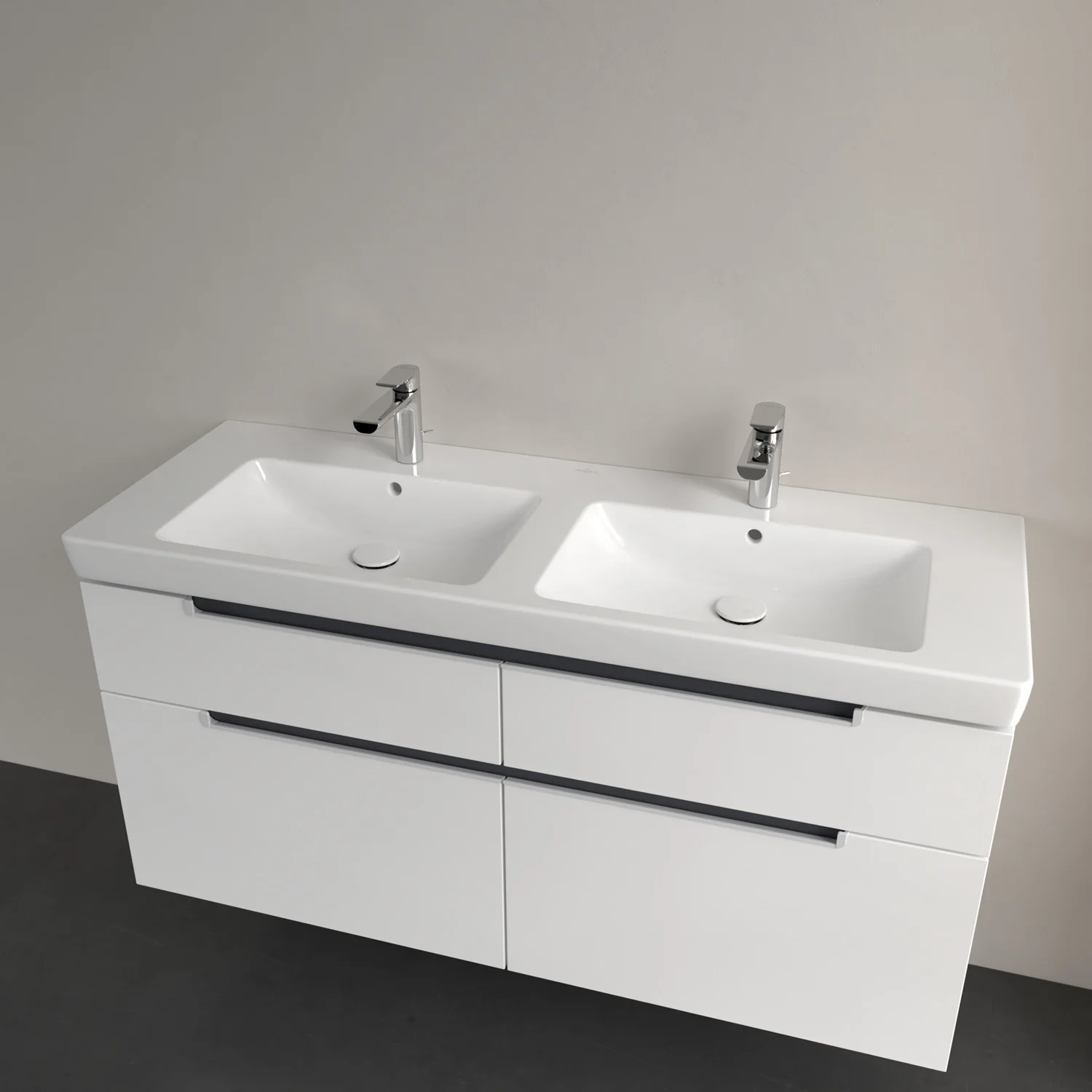 Villeroy & Boch Subway 2.0 Schrank-Doppelwaschtisch 130 cm mit Überlauf Bild 6