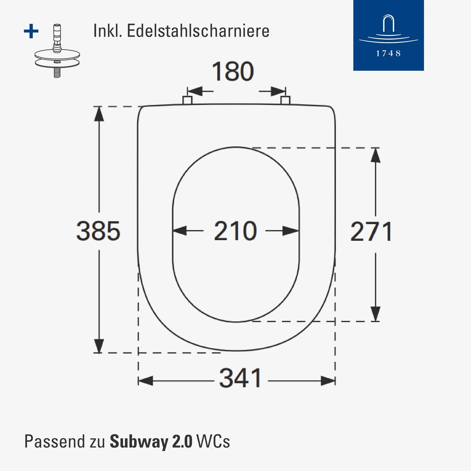 Villeroy & Boch Subway 2.0 WC-Sitz Compact, mit abnehmbaren Sitz Bild 7